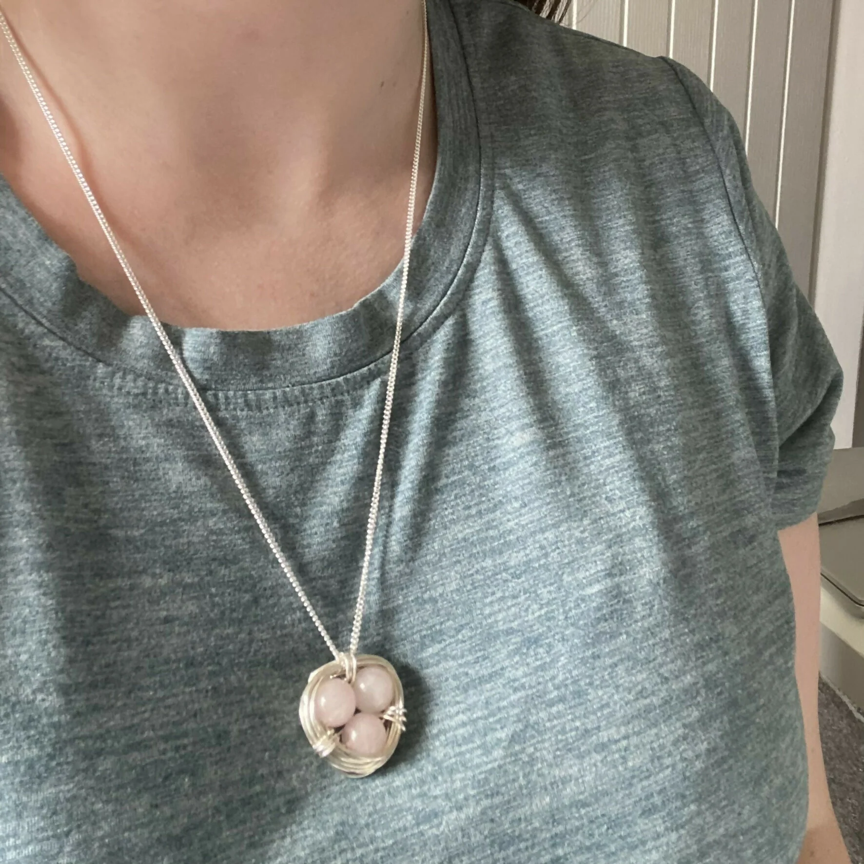 Rose Quartz Nest Necklace, Sterling Silver - Image 5