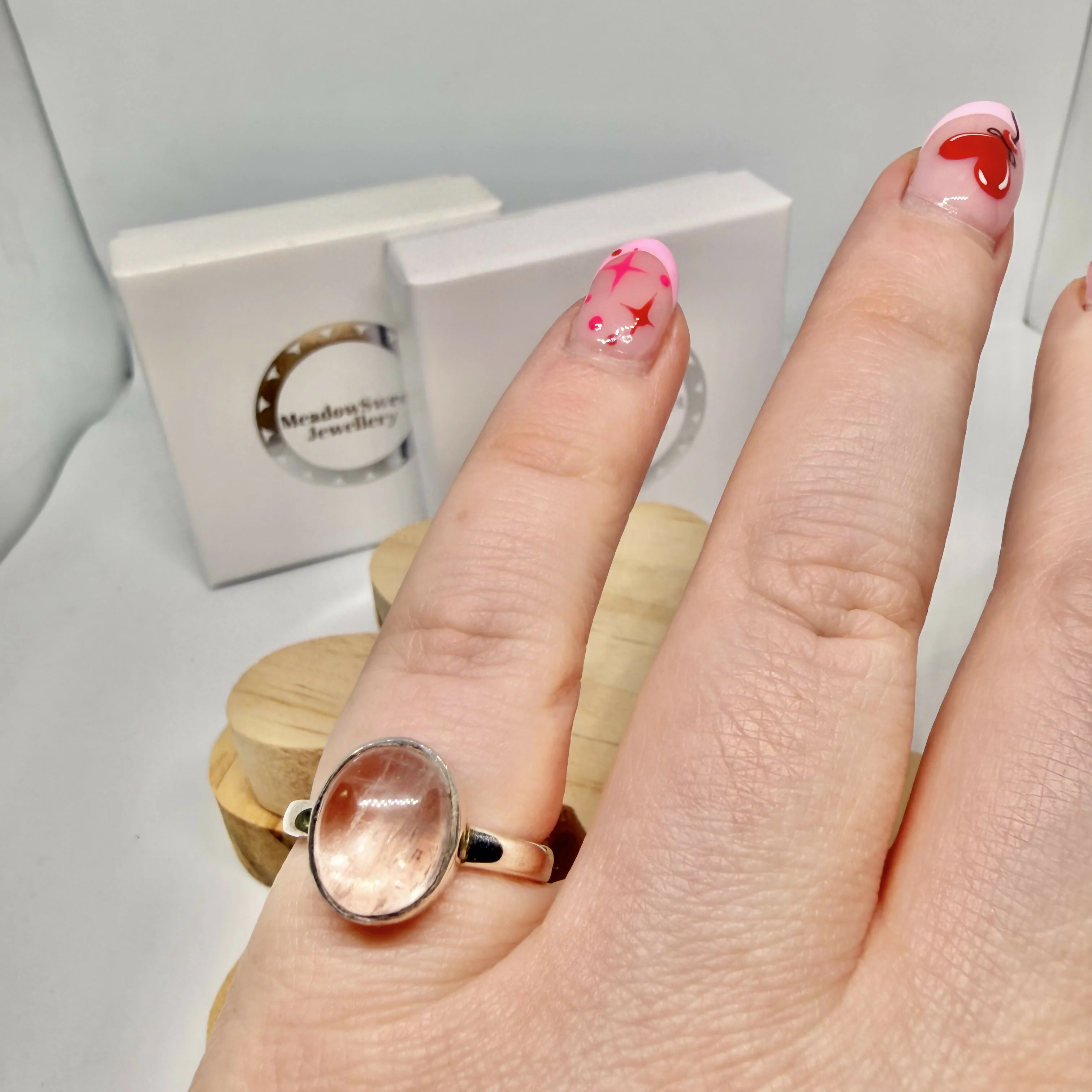 ROSE QUARTZ RING SIZE N - Image 3