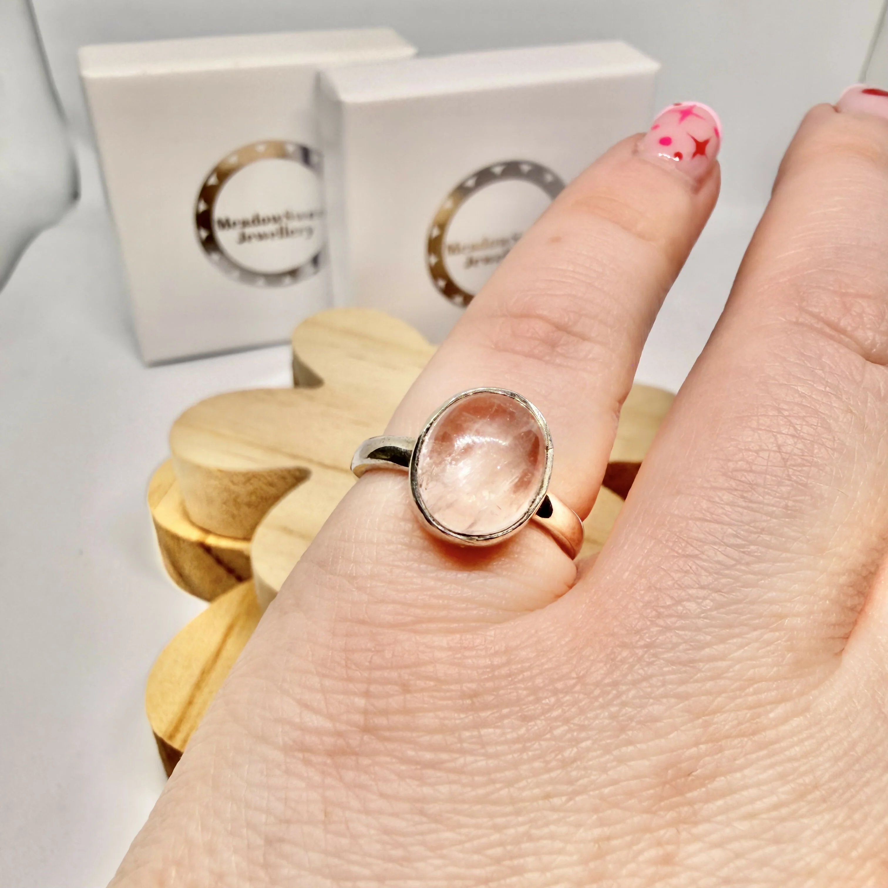 ROSE QUARTZ RING SIZE N - Image 4