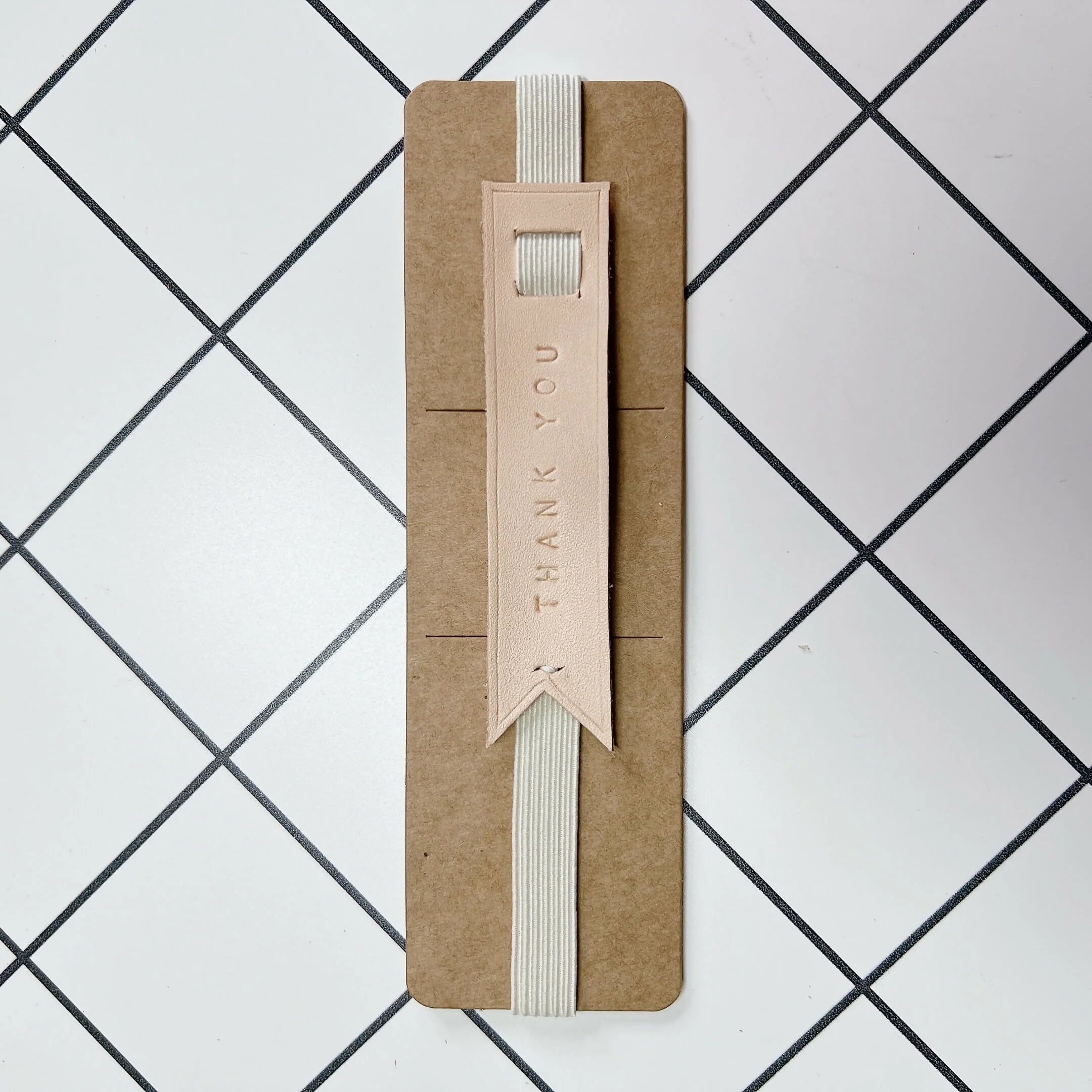 Rubber Strap Leather Elastic Bookmark - THANK YOU - Image 2