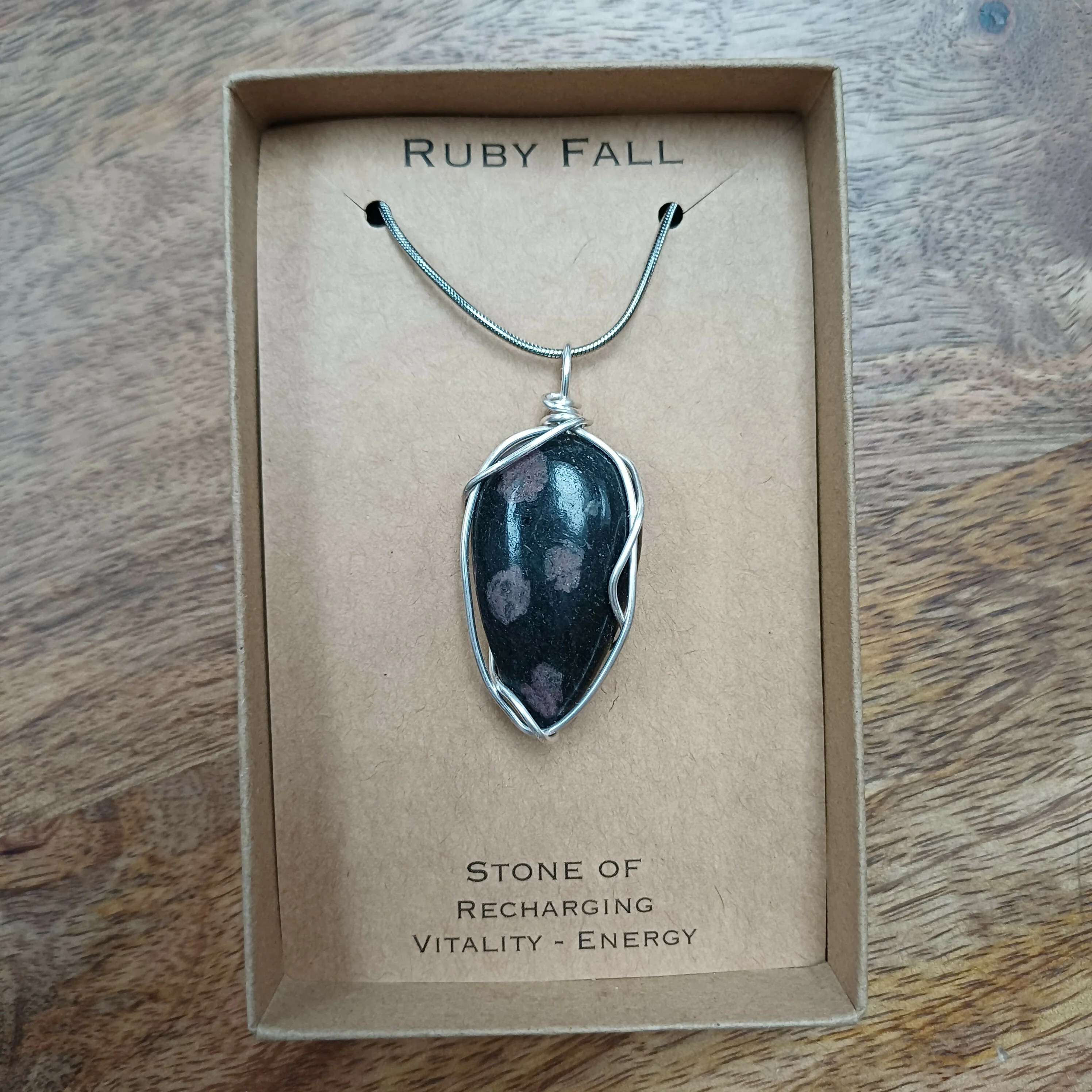 Ruby Fall Wire Wrapped Pendant