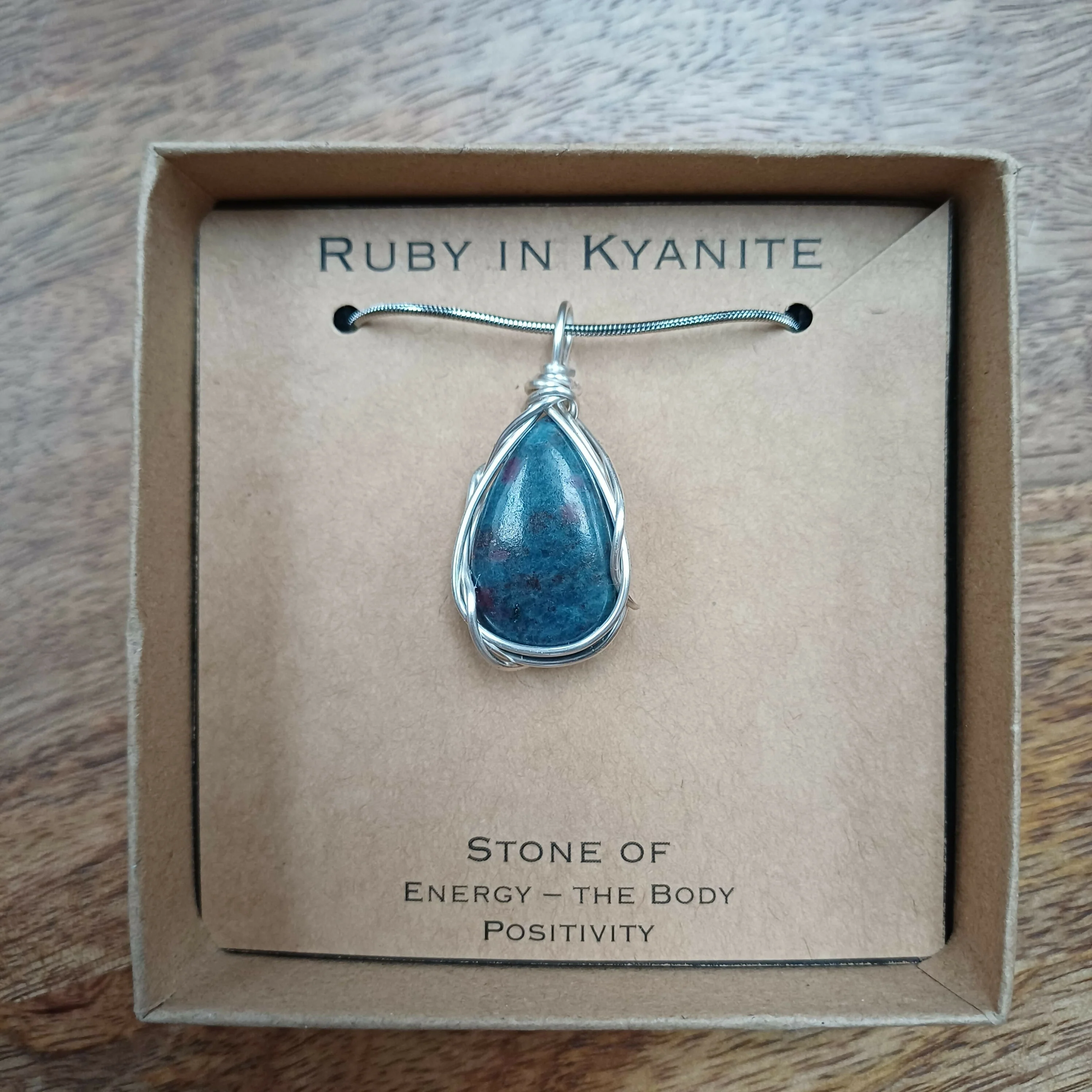 Ruby in Kyanite Wire Wrapped Pendant