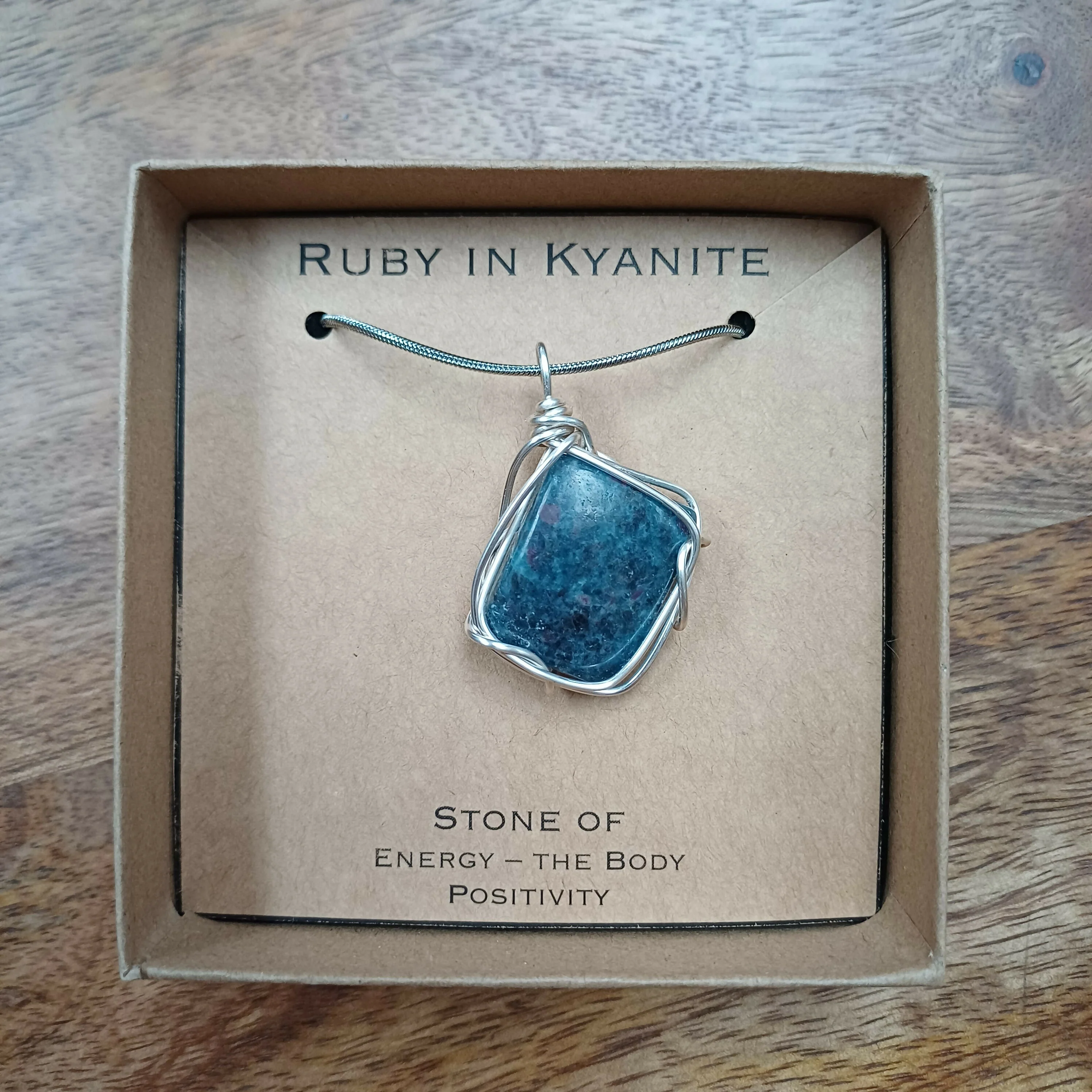 Ruby in Kyanite Wire Wrapped Pendant