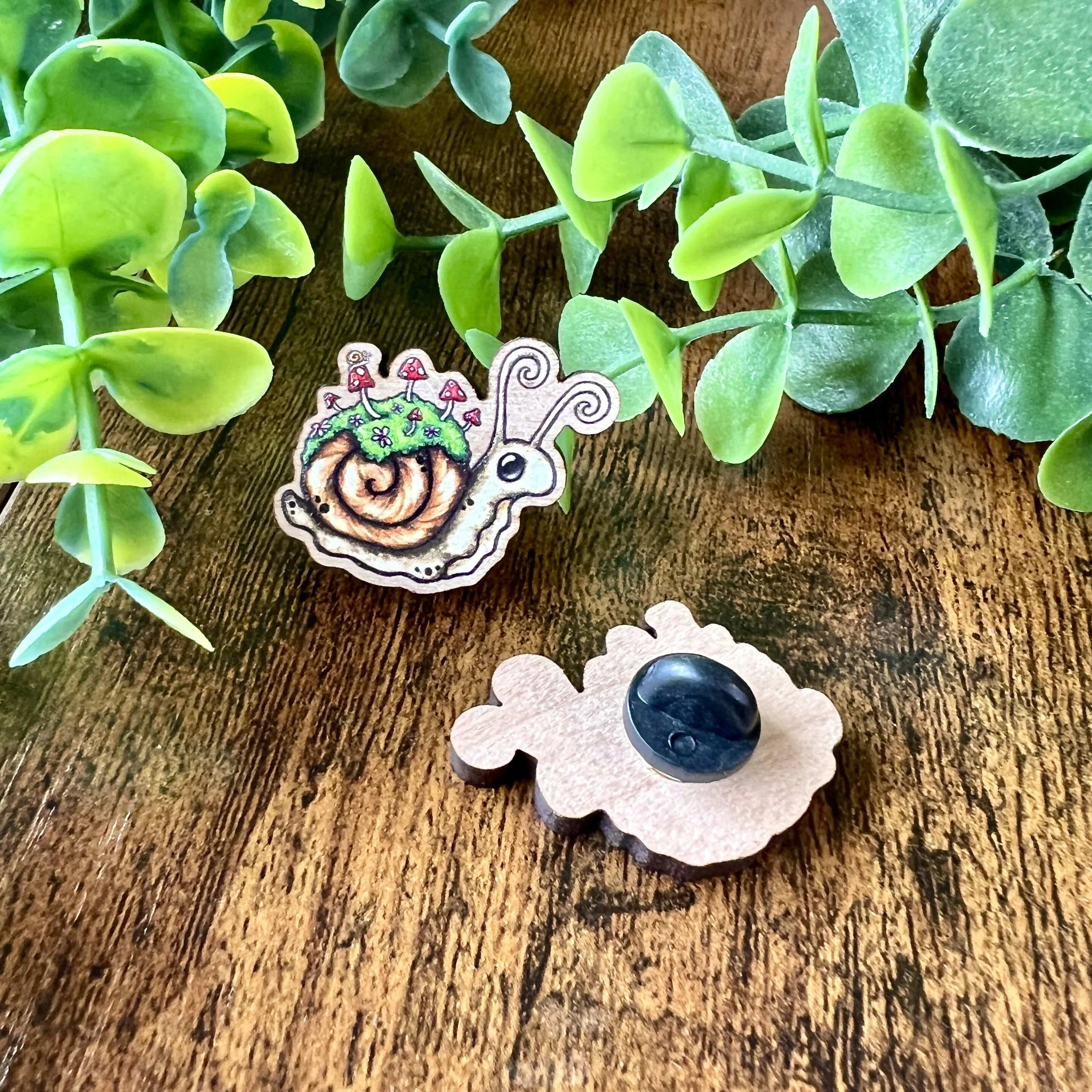 Sadie the Snail Wooden Pin - Image 5