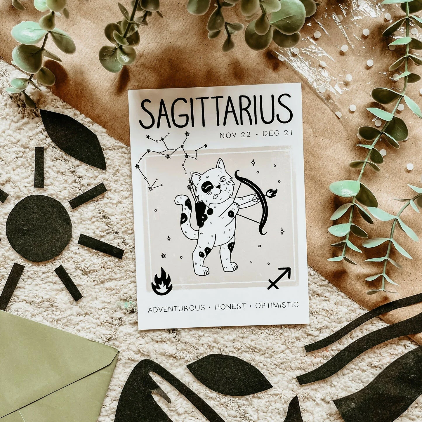 Sagittarius Star Sign Cat Print - Image 2