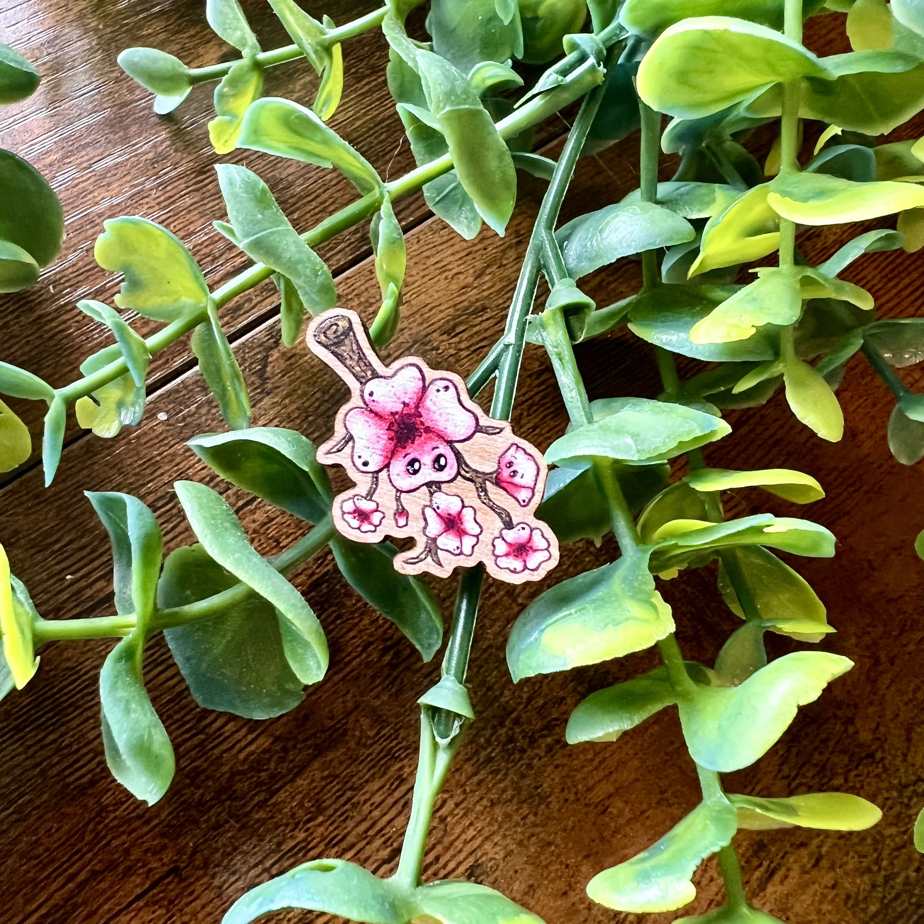 Sakura Branch Wooden Pin - Image 3