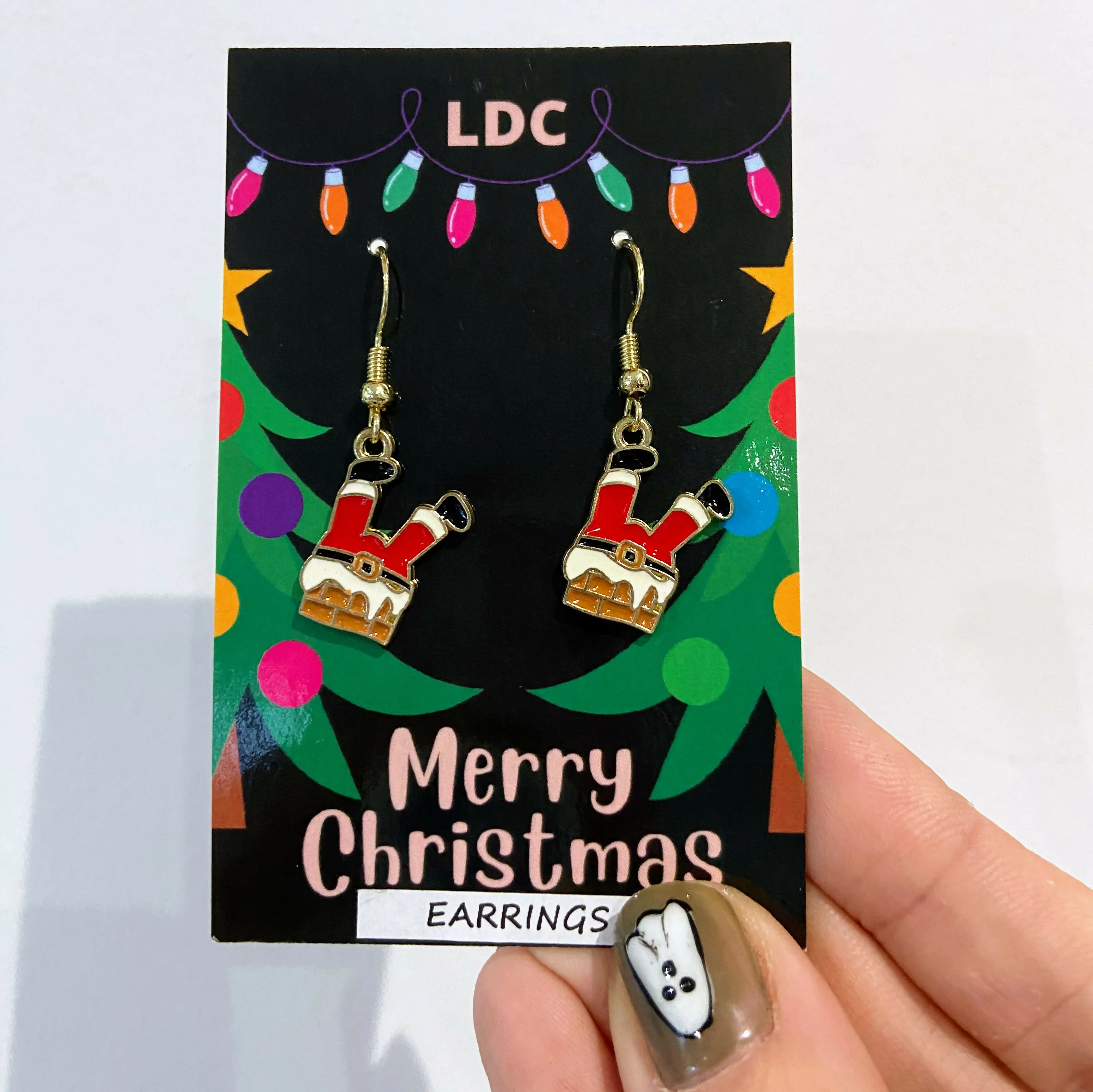 Santa in Chimney Charm Earrings - Image 3