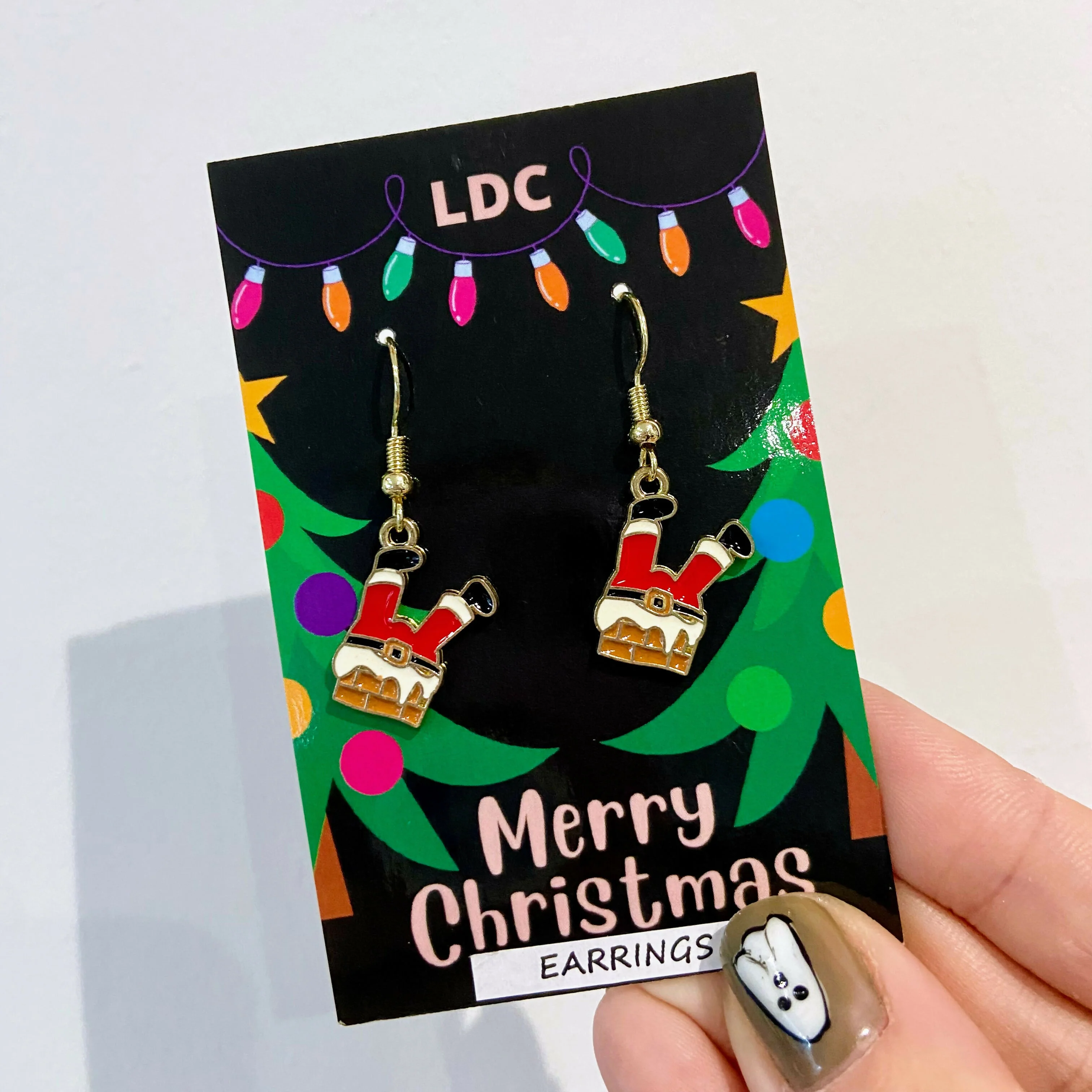Santa in Chimney Charm Earrings - Image 4