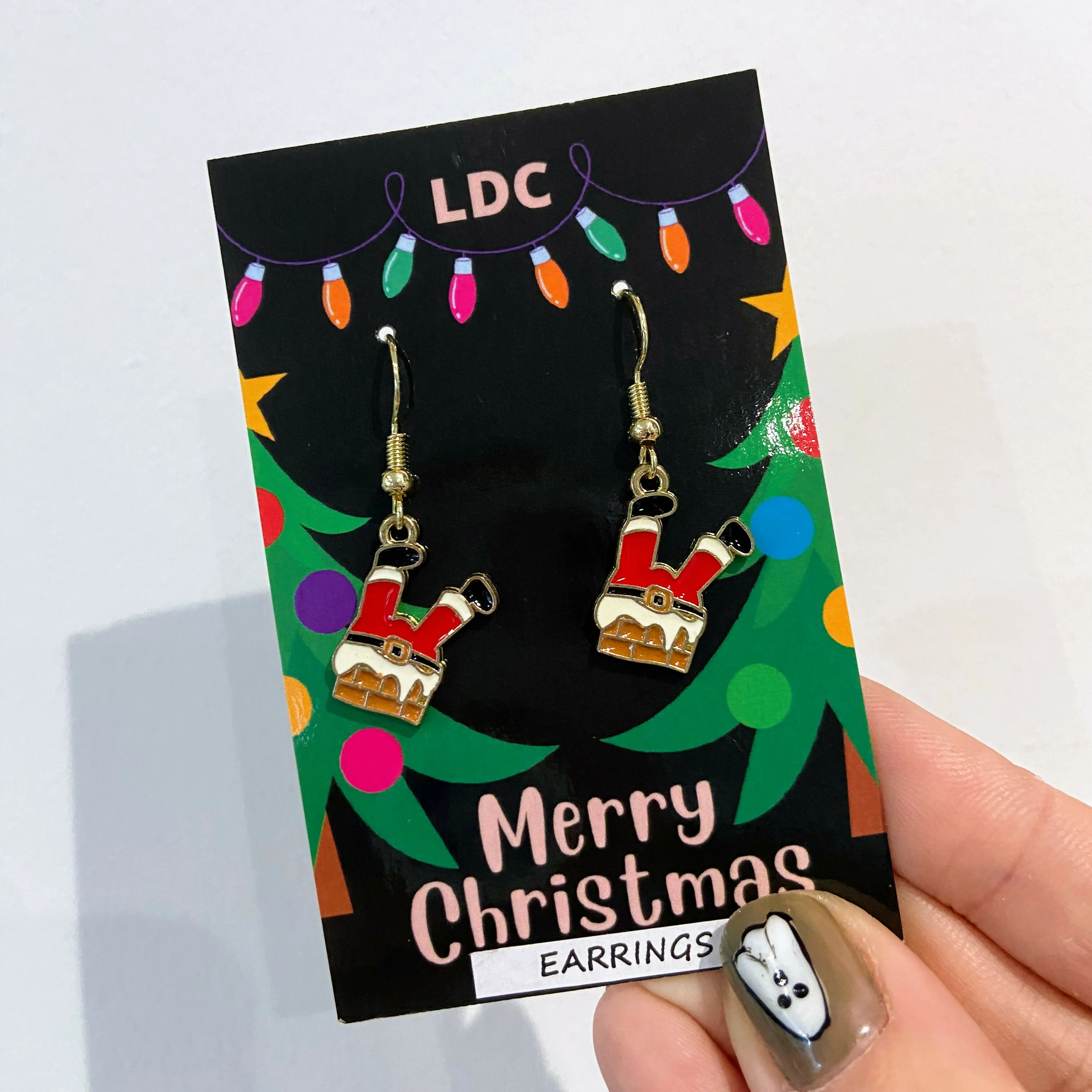 Santa in Chimney Charm Earrings - Image 5