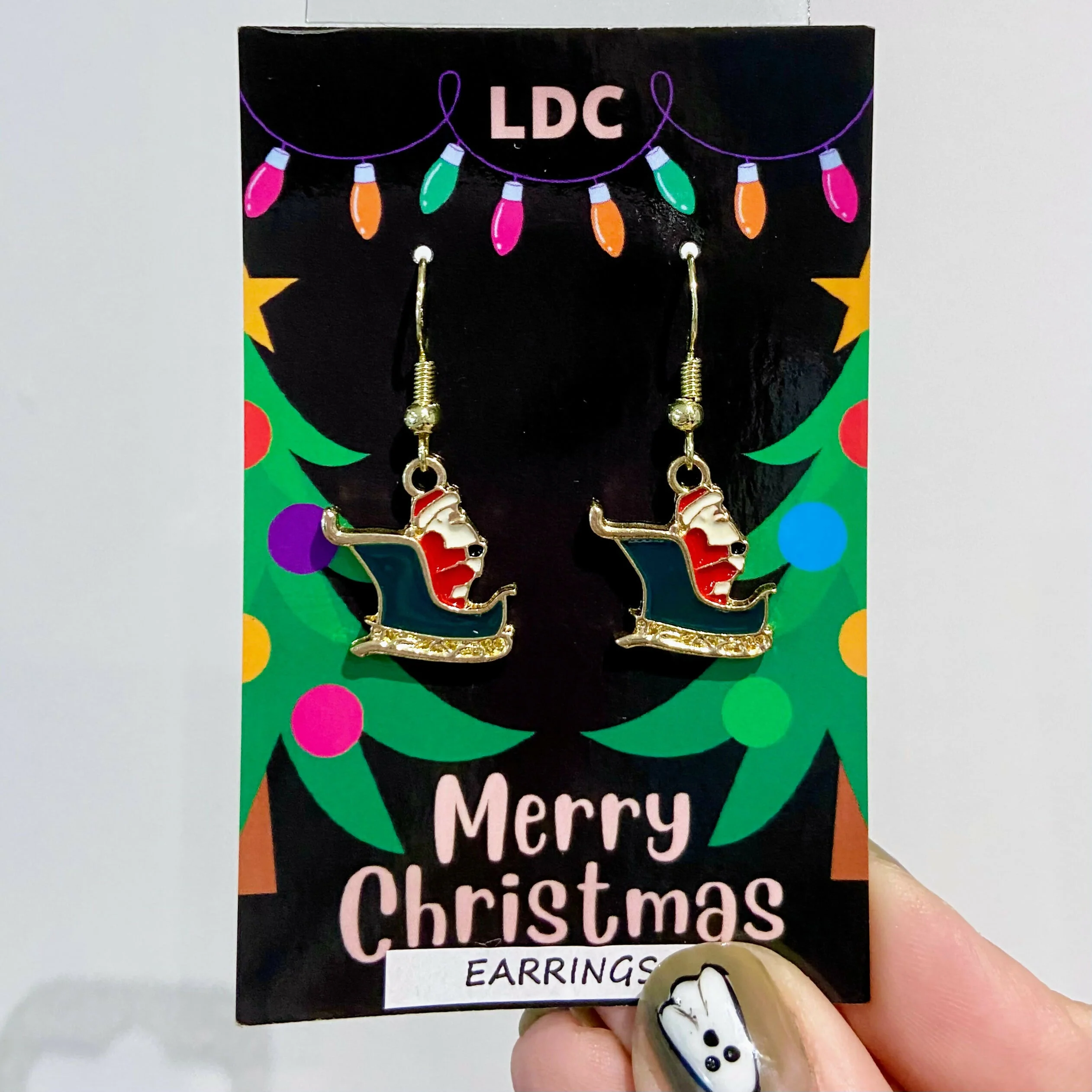 Santa Sleigh Charm Earrings