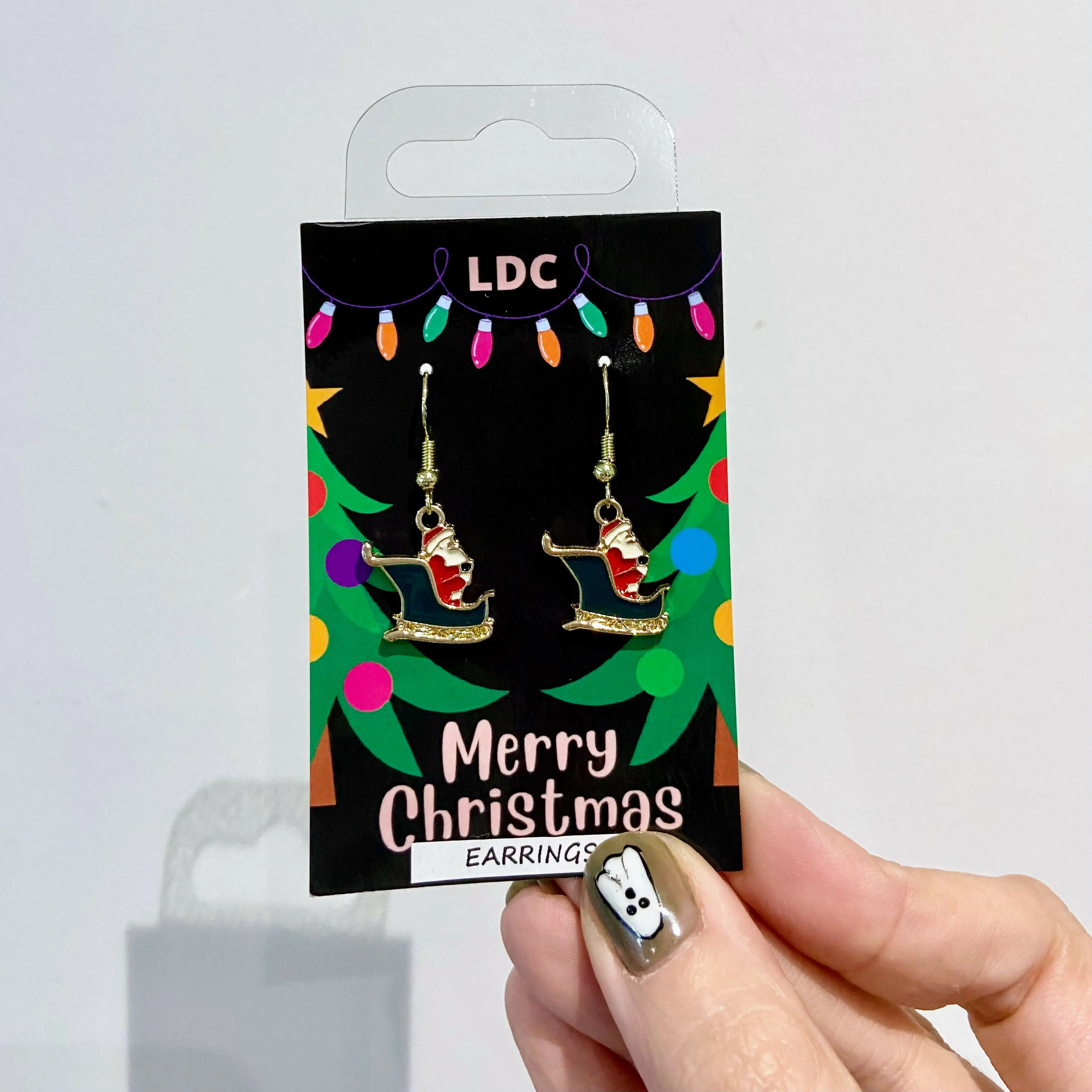 Santa Sleigh Charm Earrings - Image 2
