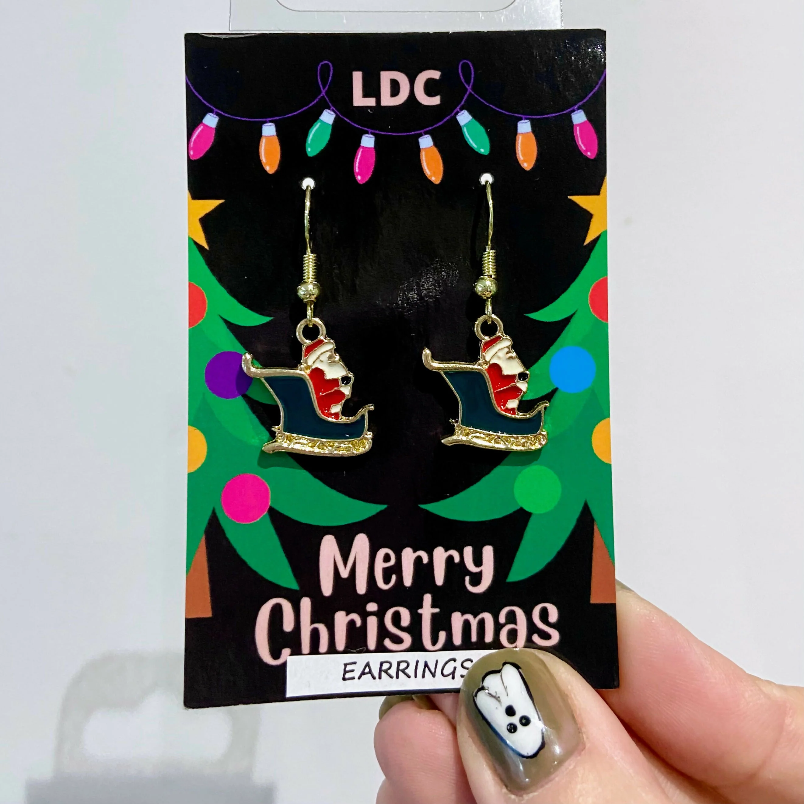 Santa Sleigh Charm Earrings - Image 3