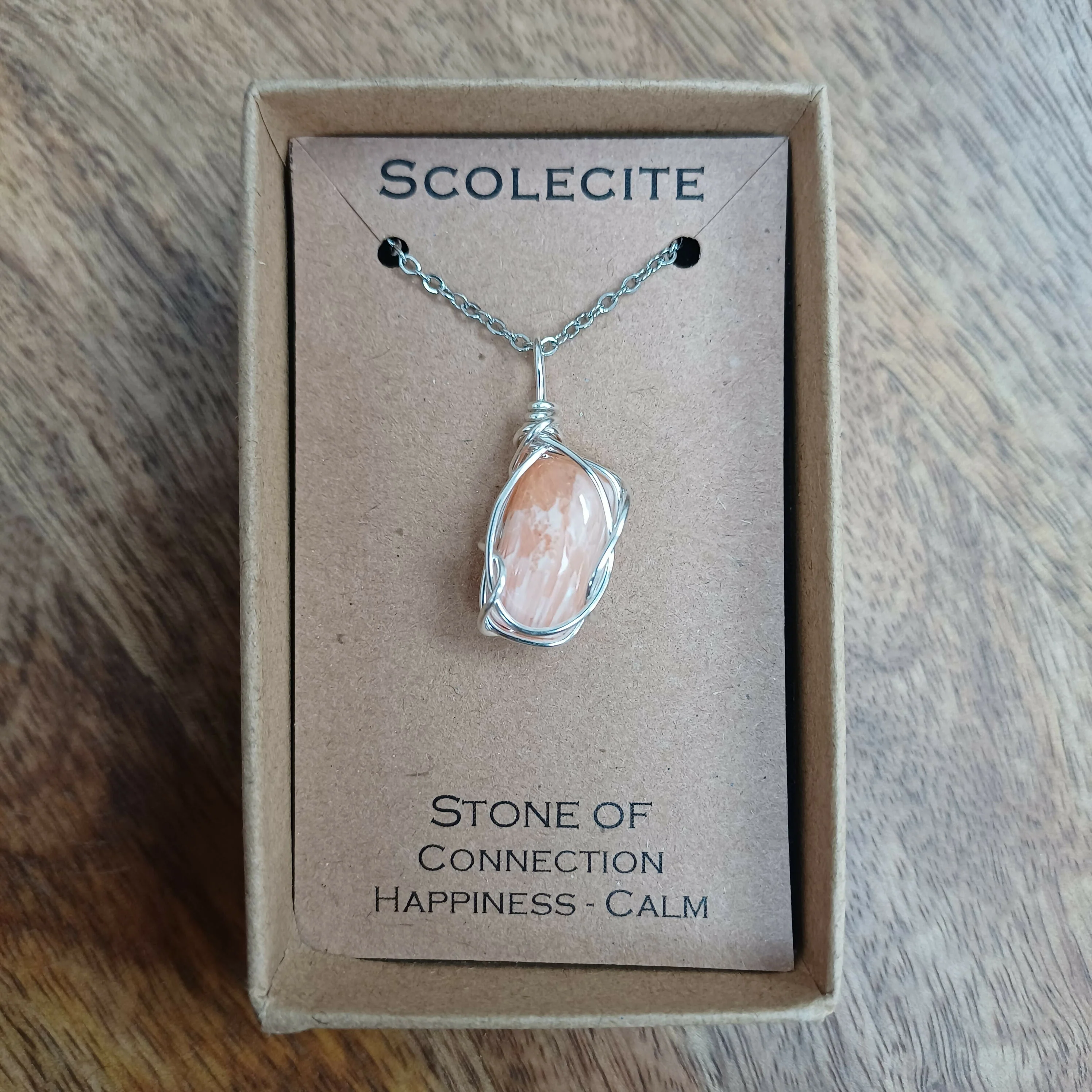 Scolecite Wire Wrapped Pendant