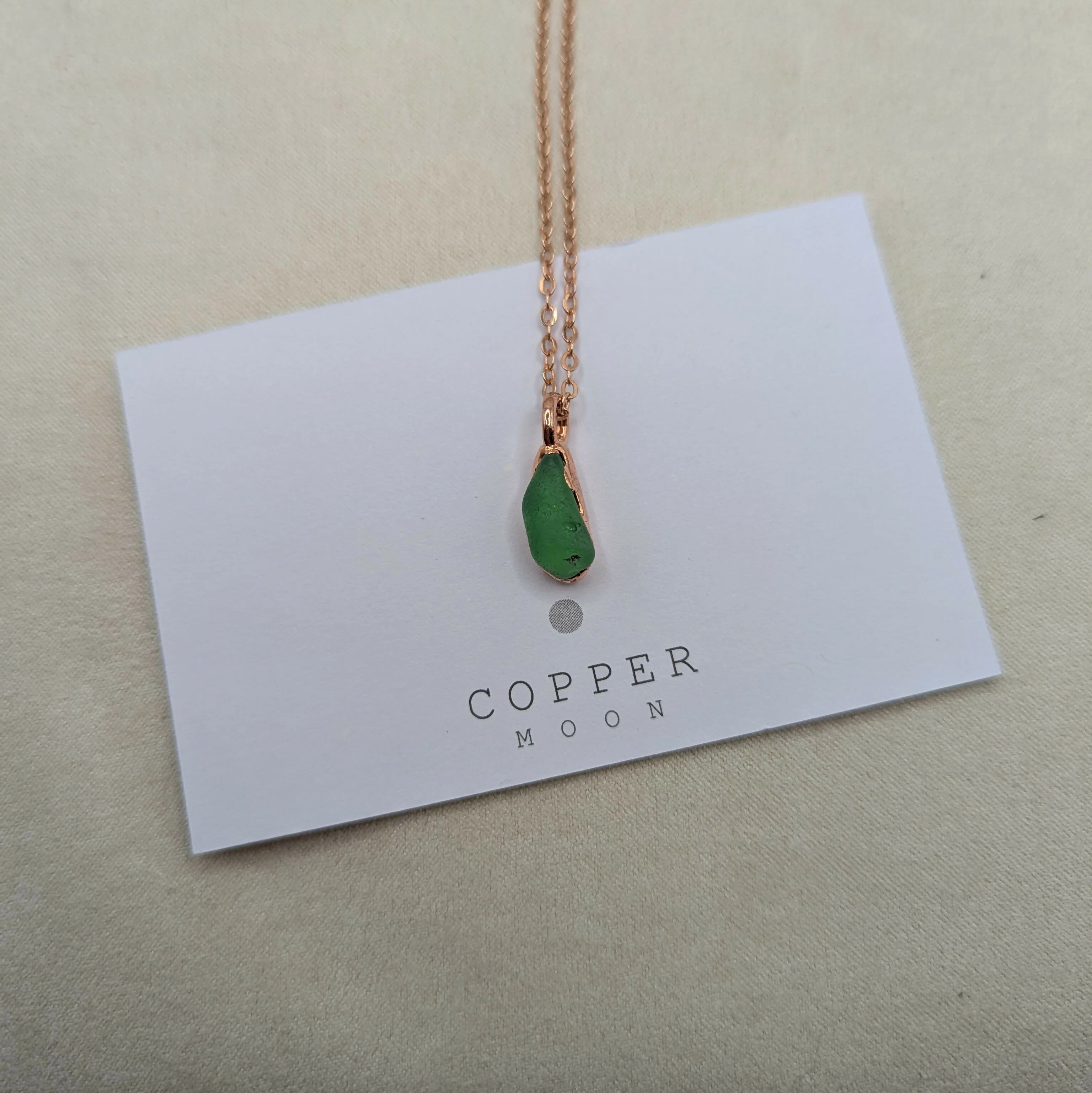 Seaglass Green Drop Necklace