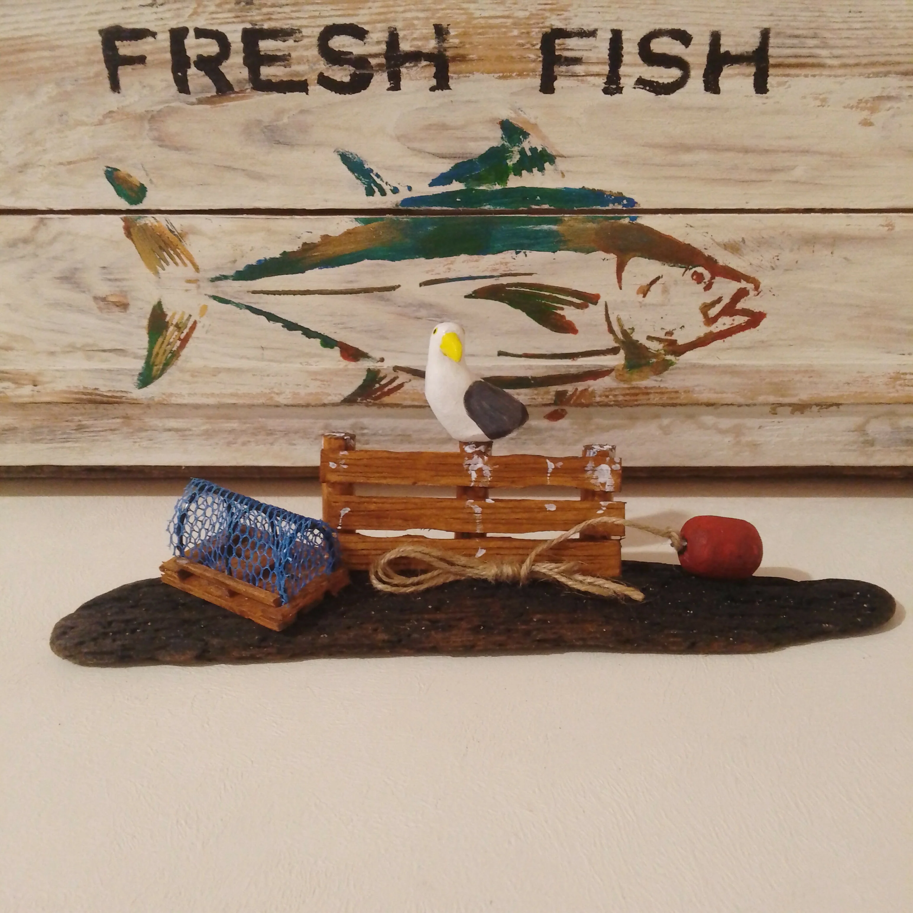 Seagull On Fence, Crab Pot And Bouy - Image 2