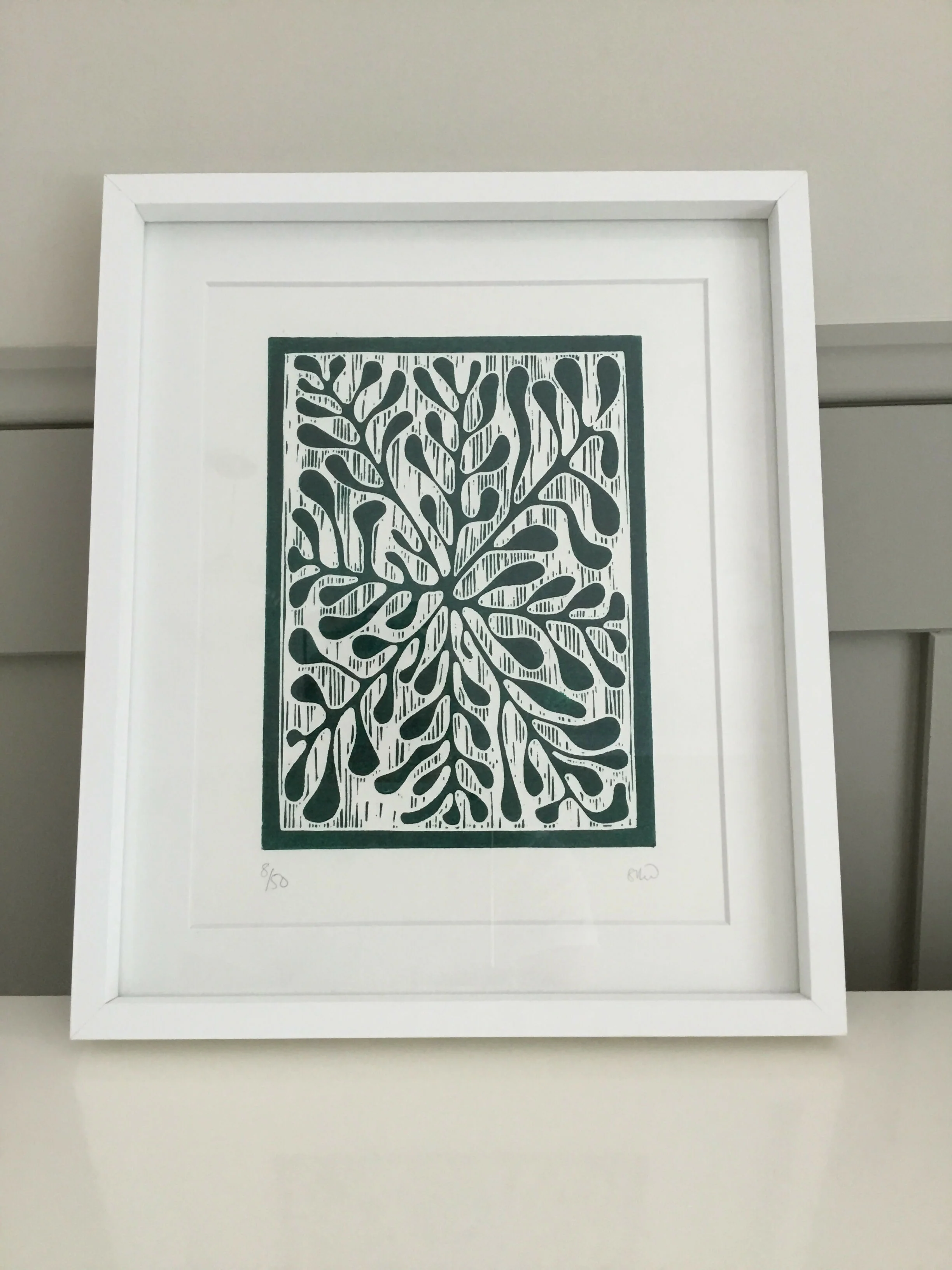 Seaweed  Framed Lino Cut Print - Image 5