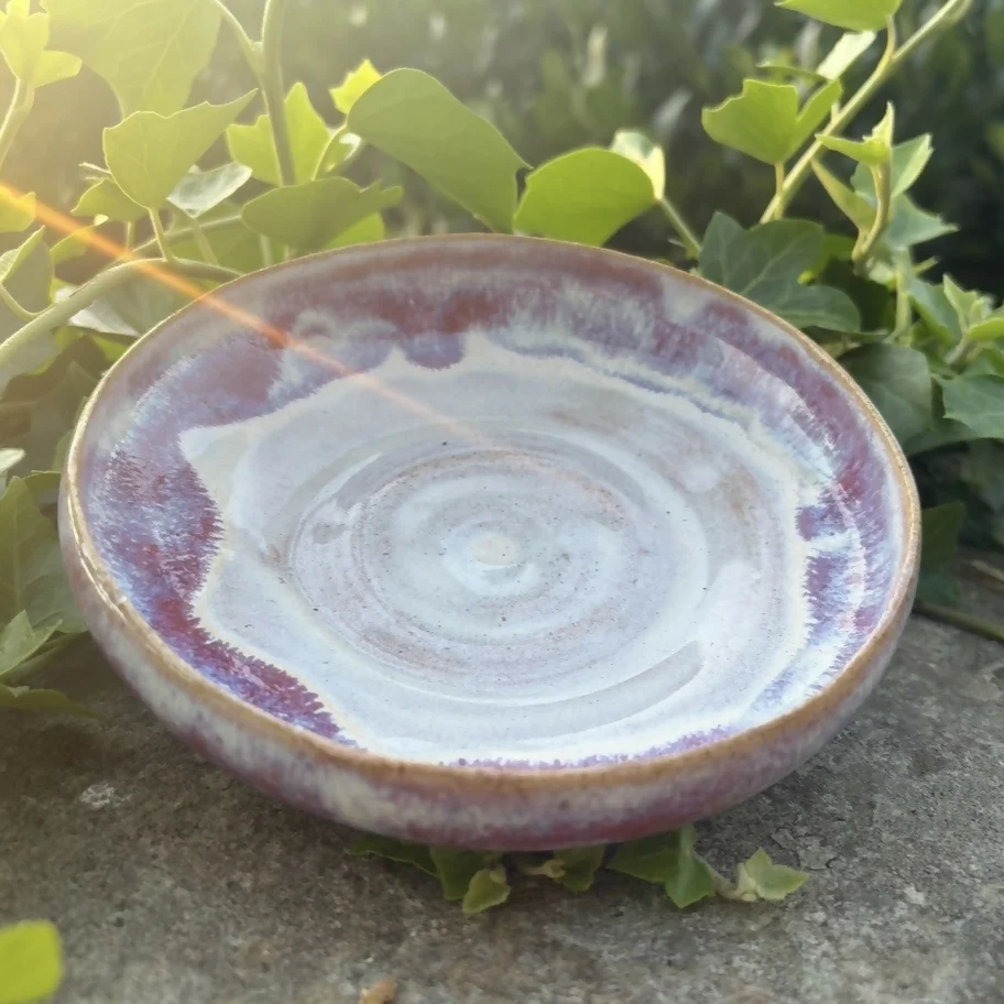 Shallow Pink & White Bowl - Image 4