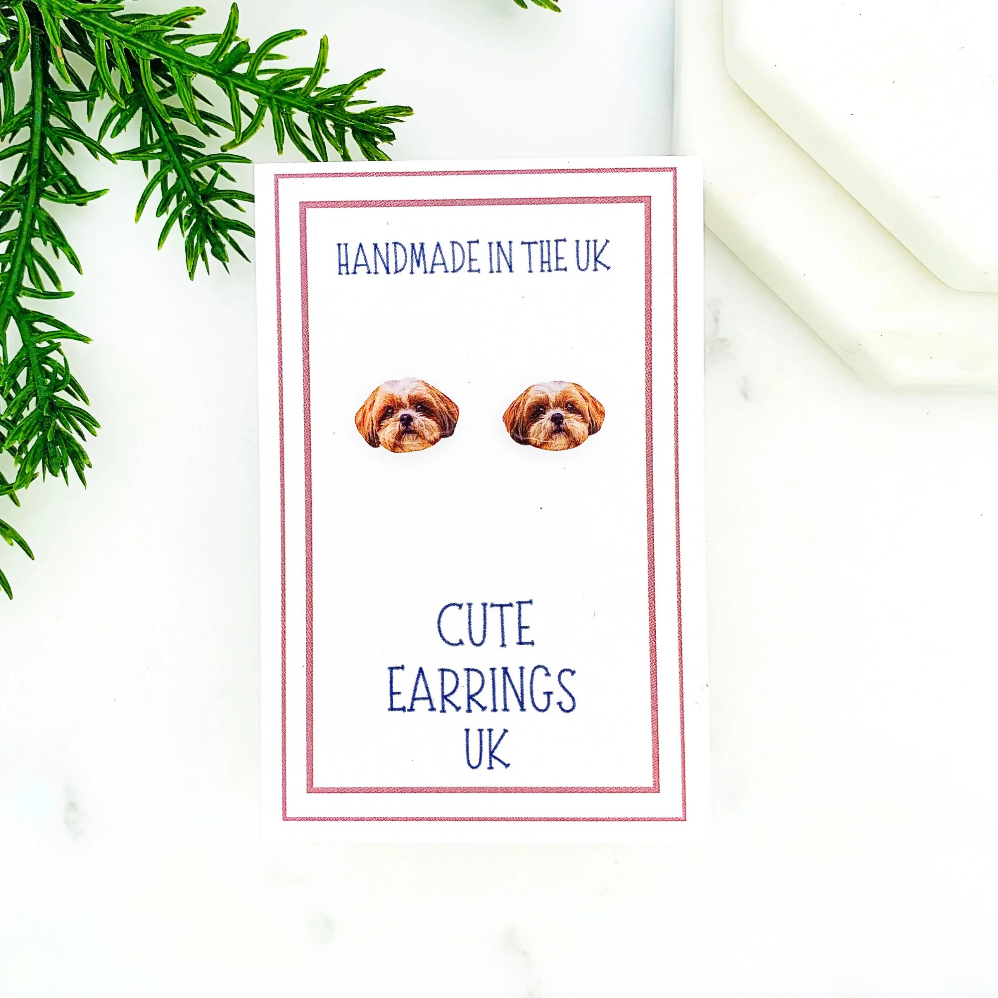 Shih Tzu Dog Stud Earrings