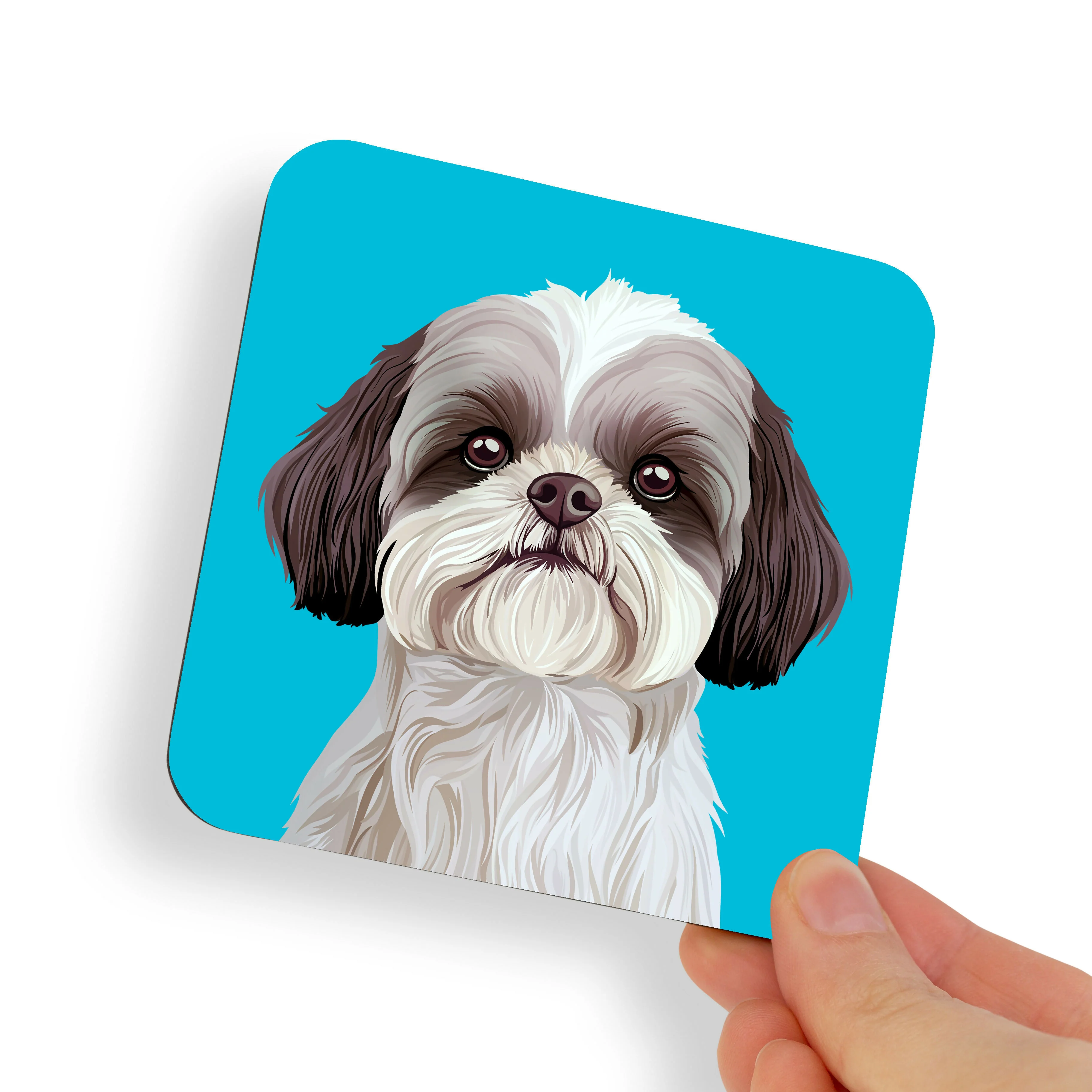 Shih Tzu Grey and White Dog Coaster