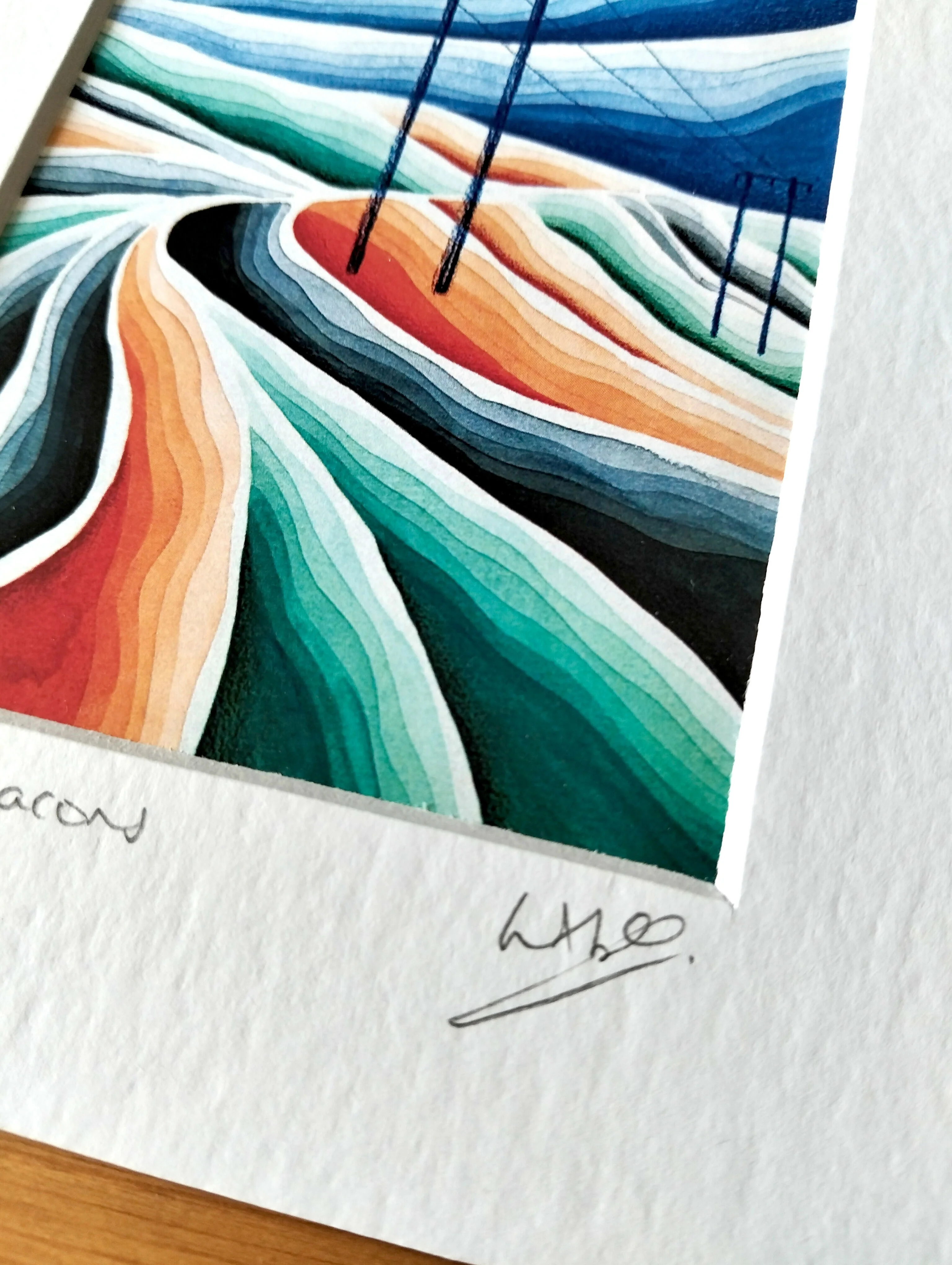 Signed Abstract Landscape Art Print | Brecon Beacons Watercolour - Image 3