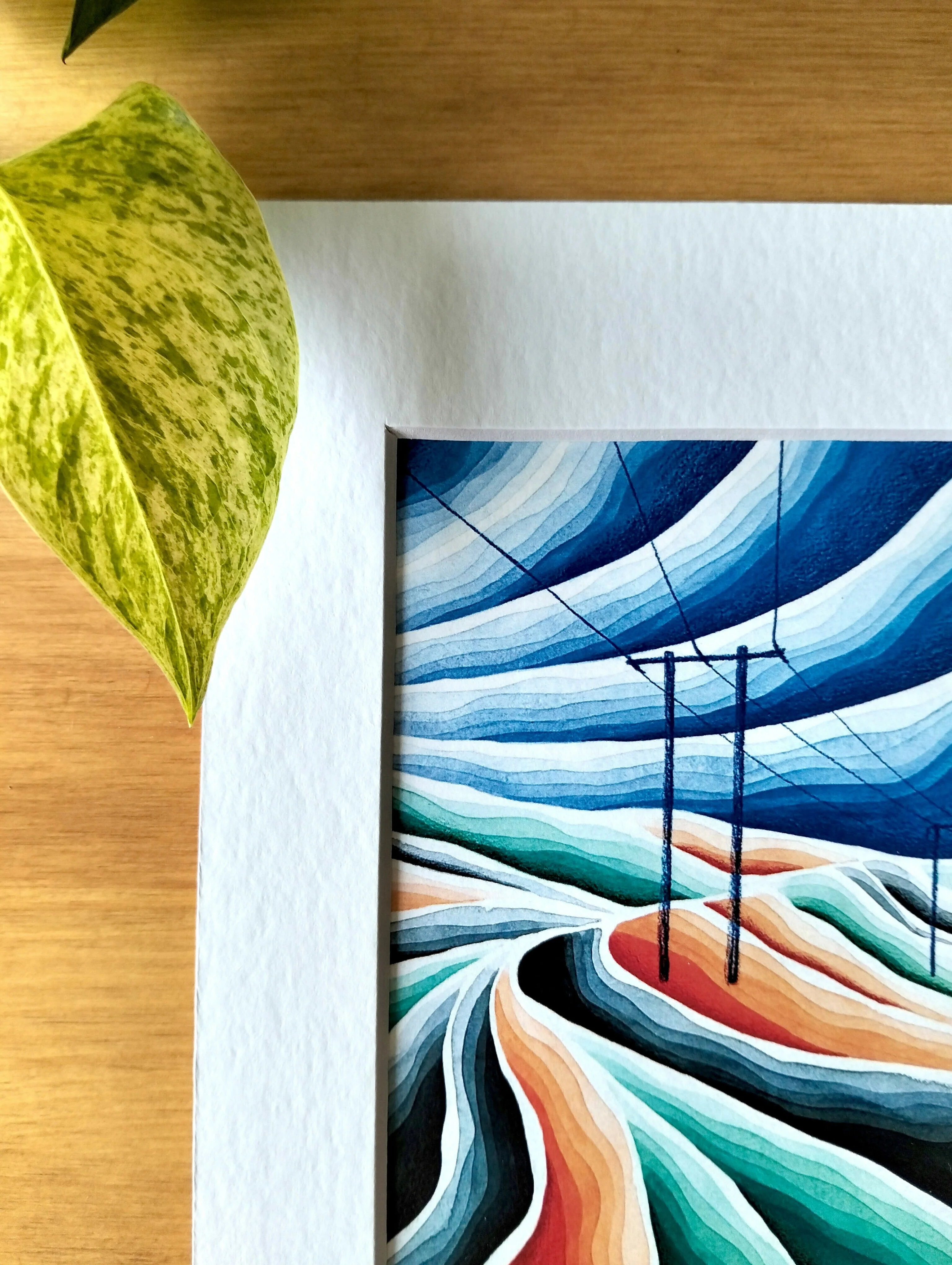 Signed Abstract Landscape Art Print | Brecon Beacons Watercolour - Image 4