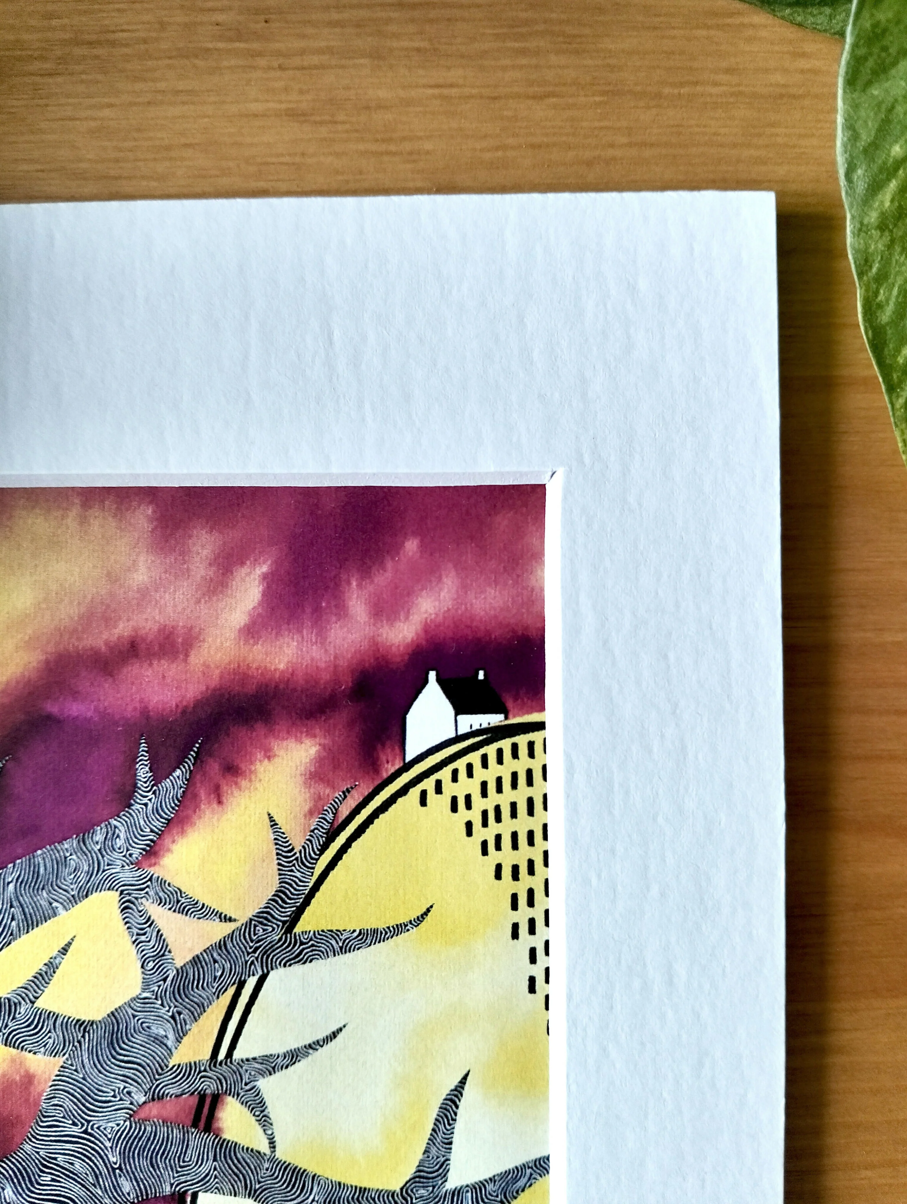 Signed Mini Art Print | Abstract Hilltop Cottage Watercolour - Image 4