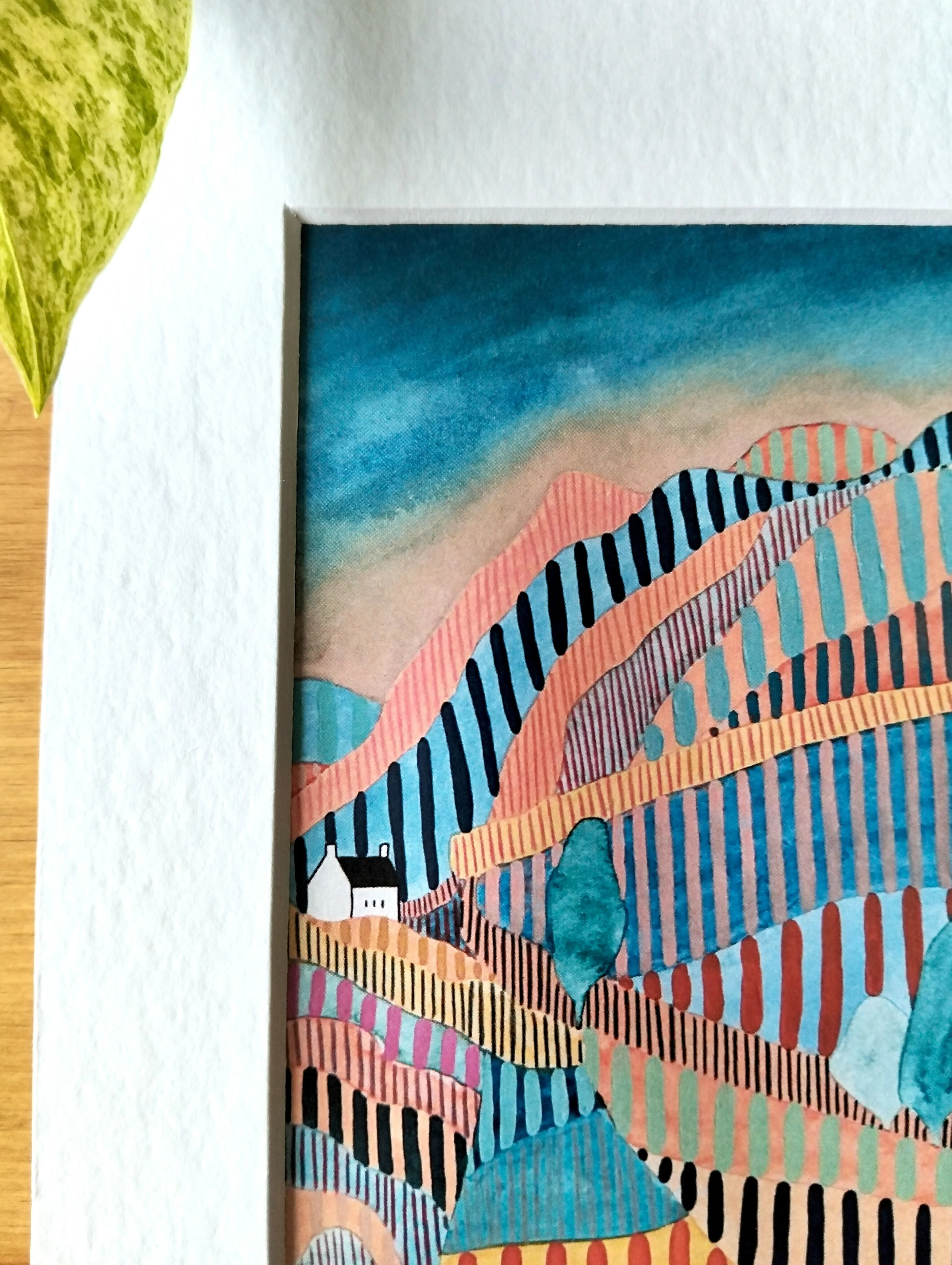 Signed Mini Art Print | Abstract Lake District Landscape, Cottage - Image 4