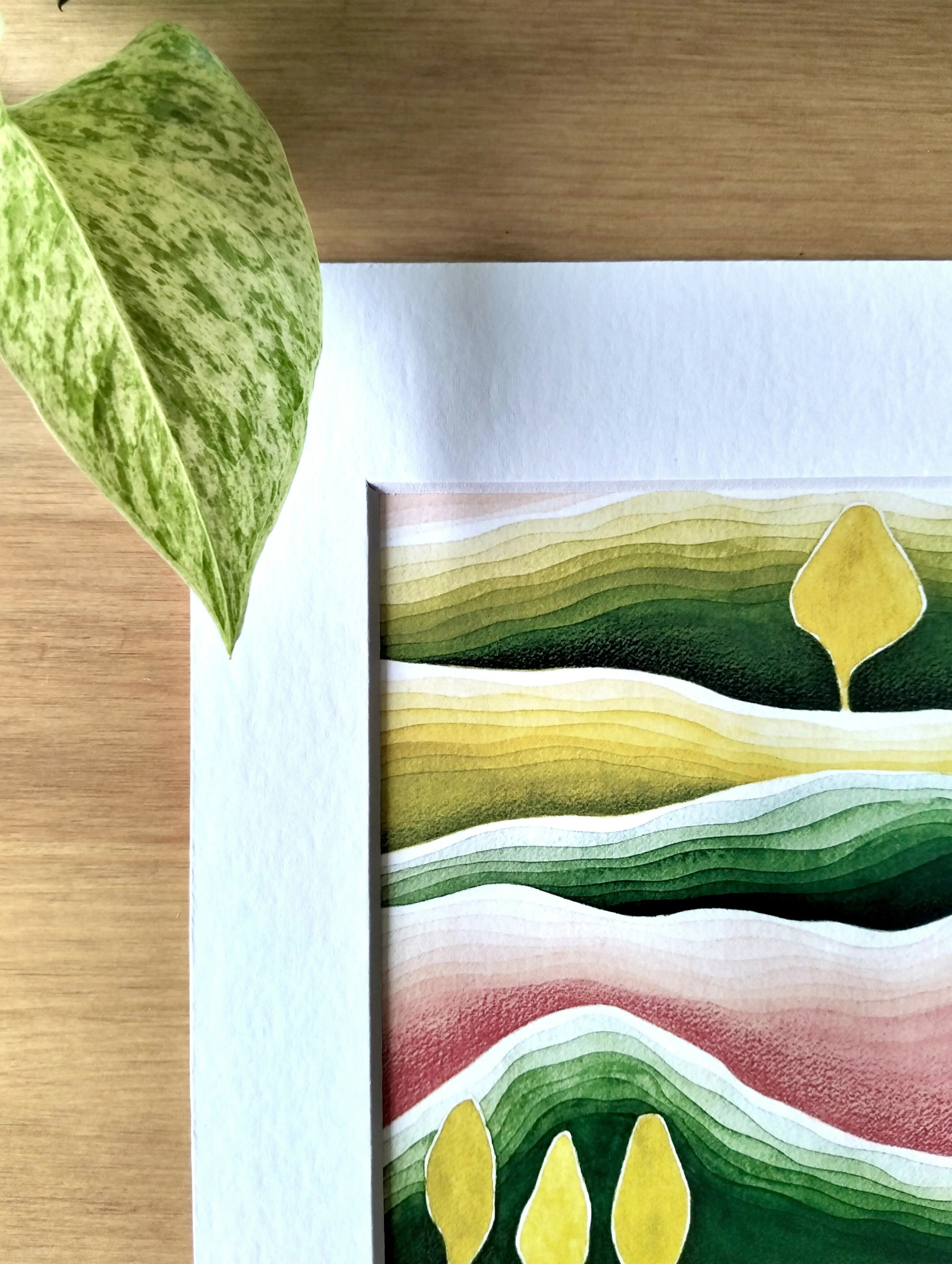 Signed Mini Watercolour Art Print | Abstract Landscape Trees - Image 4