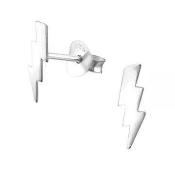 Silver 3 Strike Lightening Studs