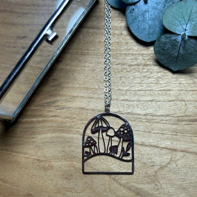 Silver Plated Mushroom Necklace