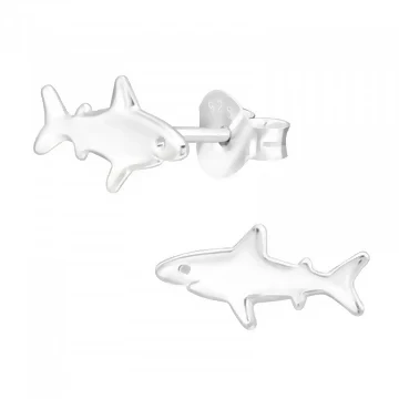 Silver Shark Studs