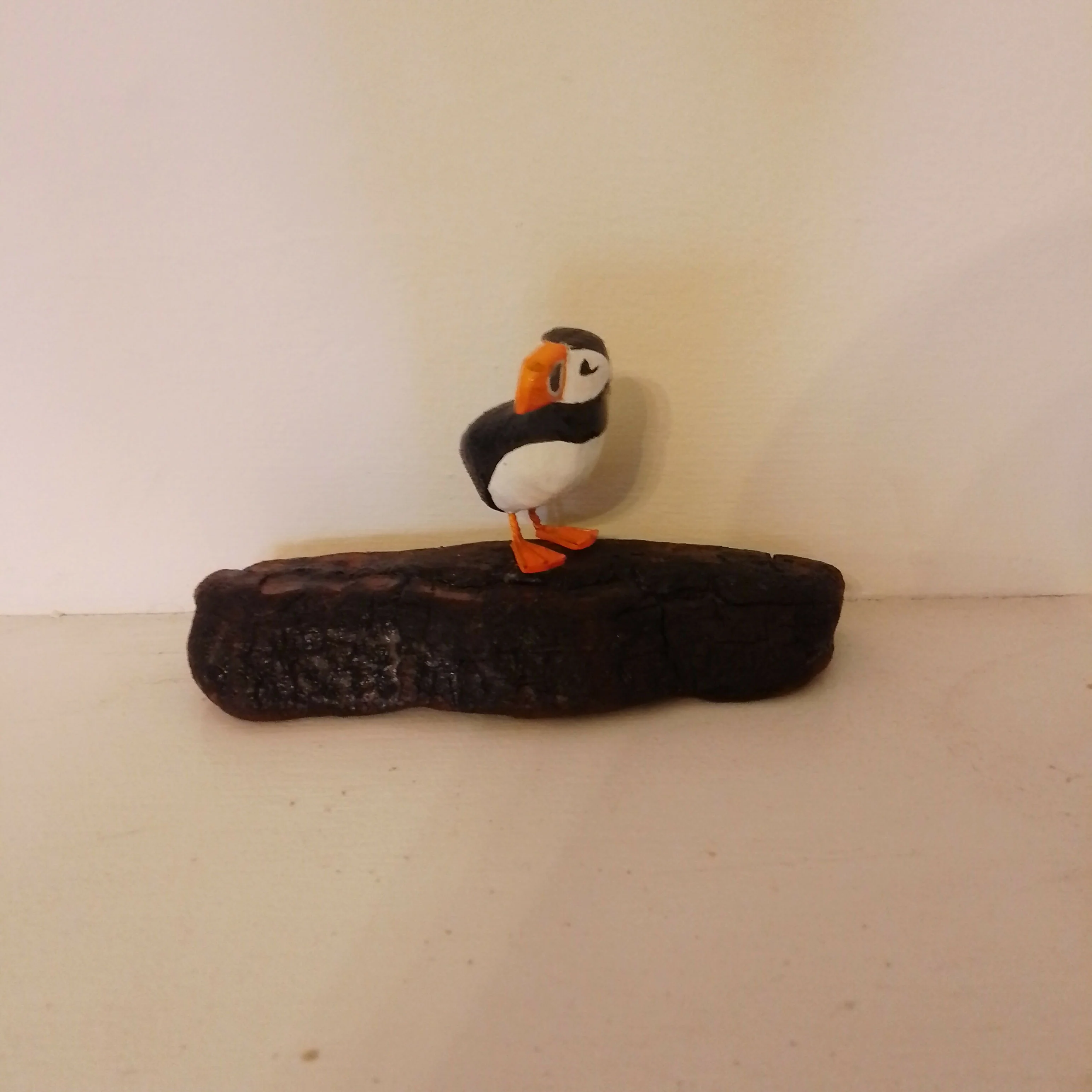 Single Puffin On Wood, With Legs - Image 6