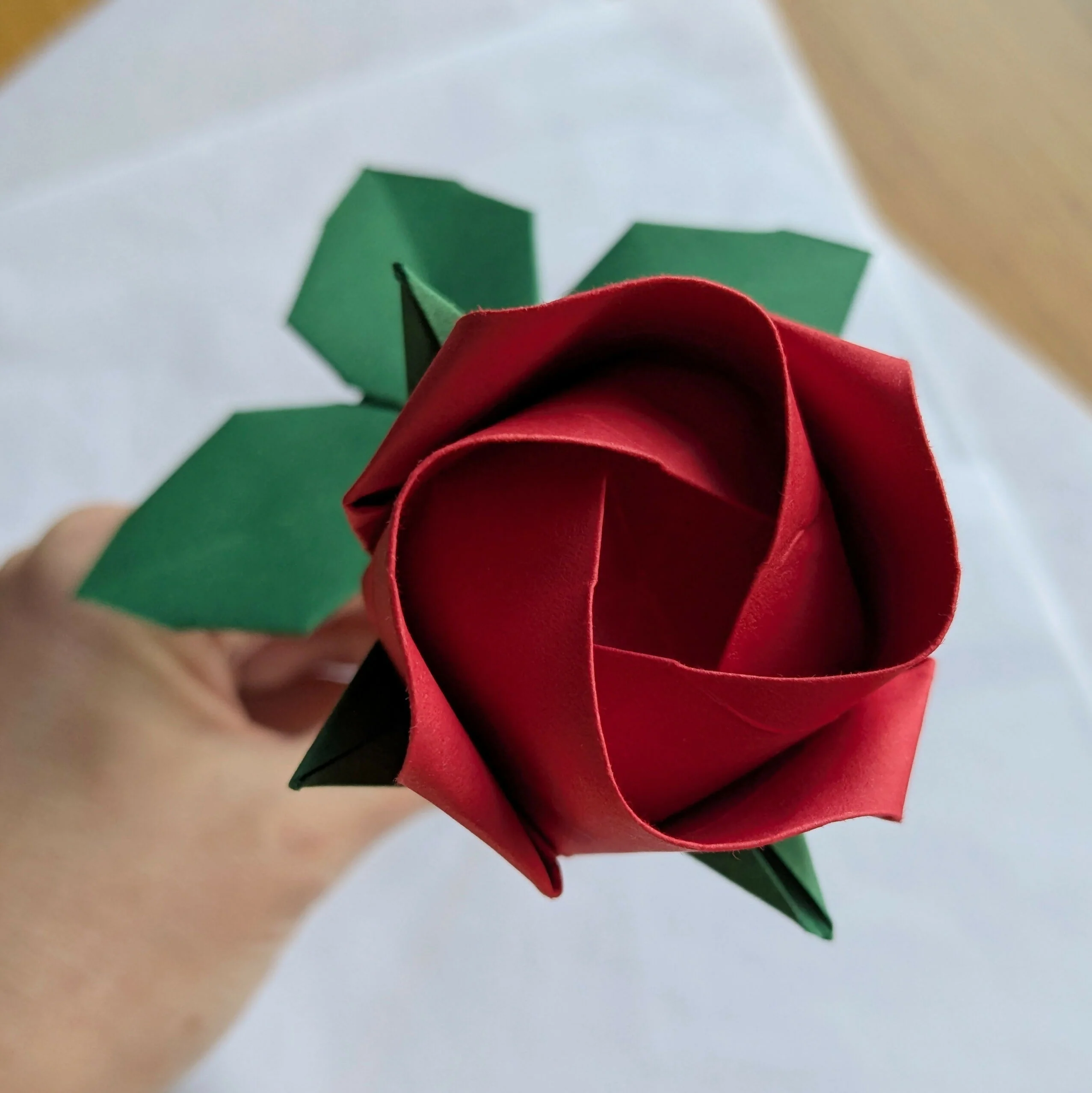 Single Stem Origami Paper Rose - Image 5