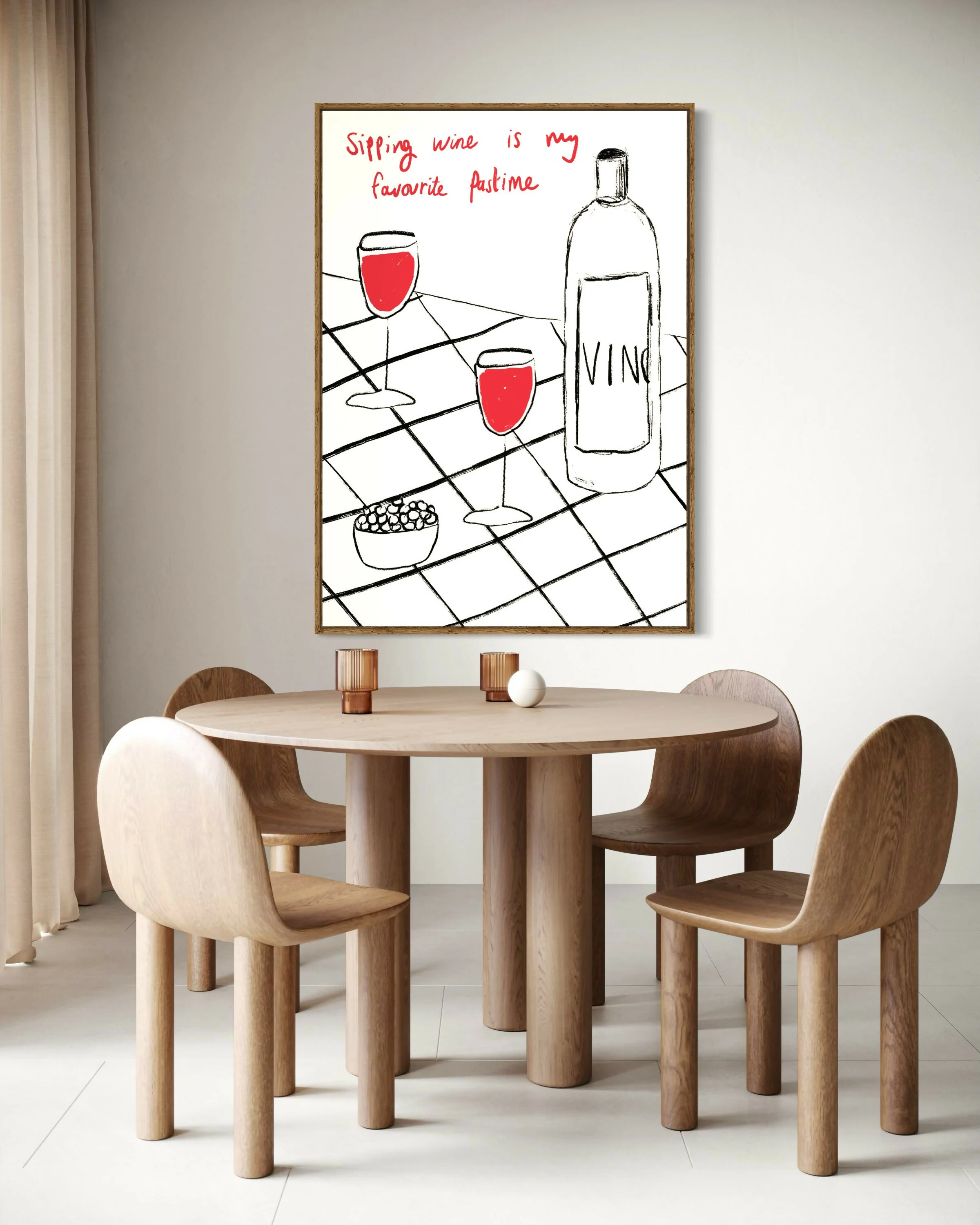 Sipping Wine Print