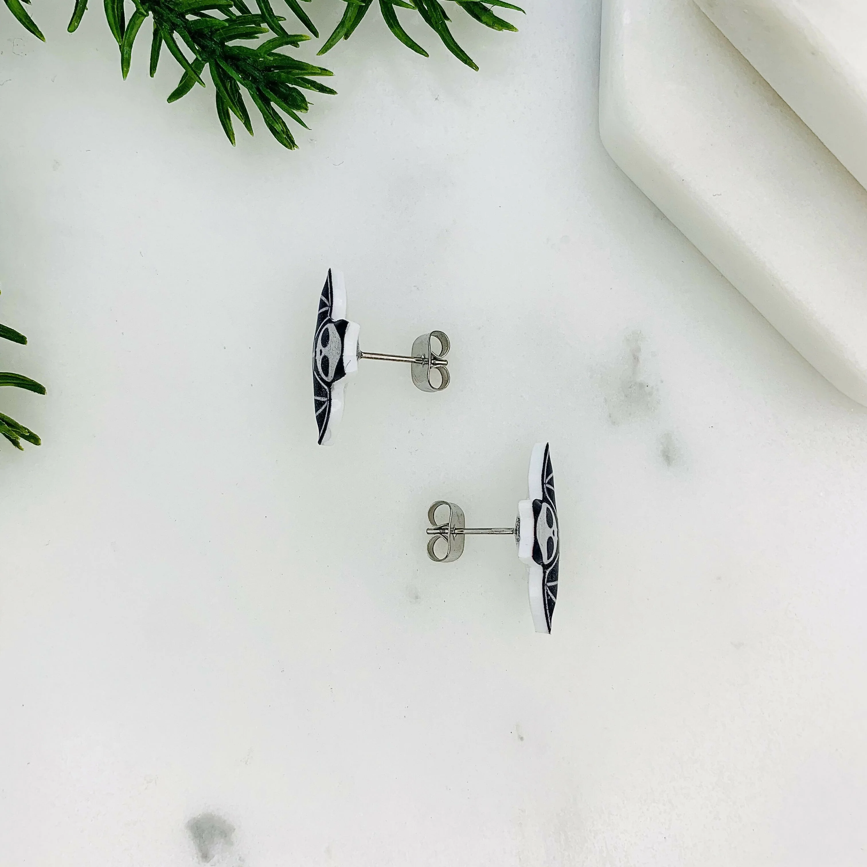 Skeleton Bat Stud Earrings - Image 4