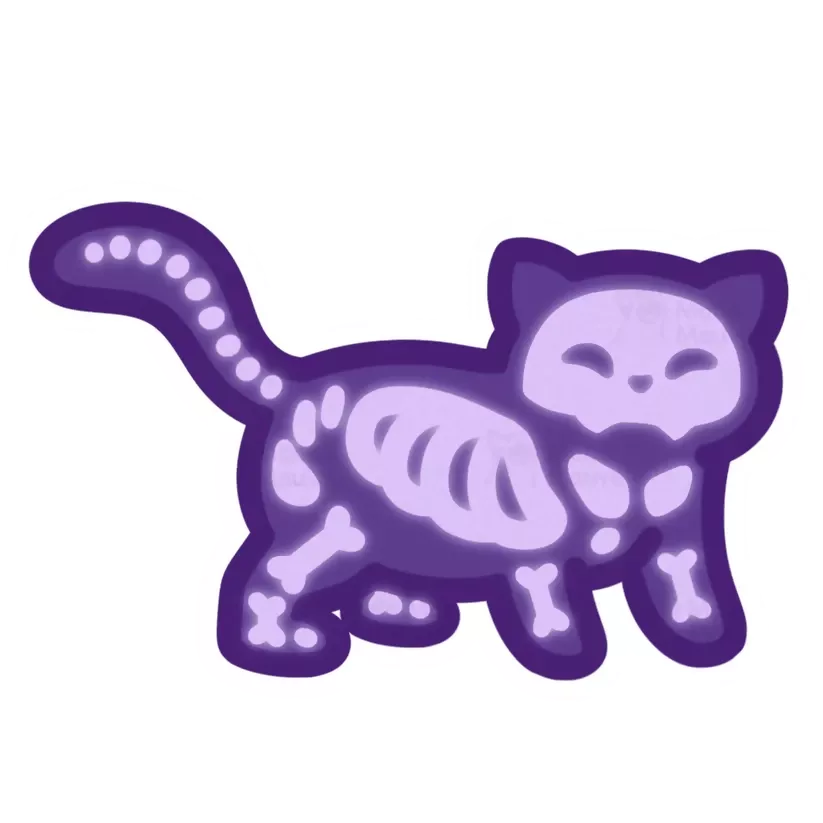 Skelly Cat Sticker - Image 2
