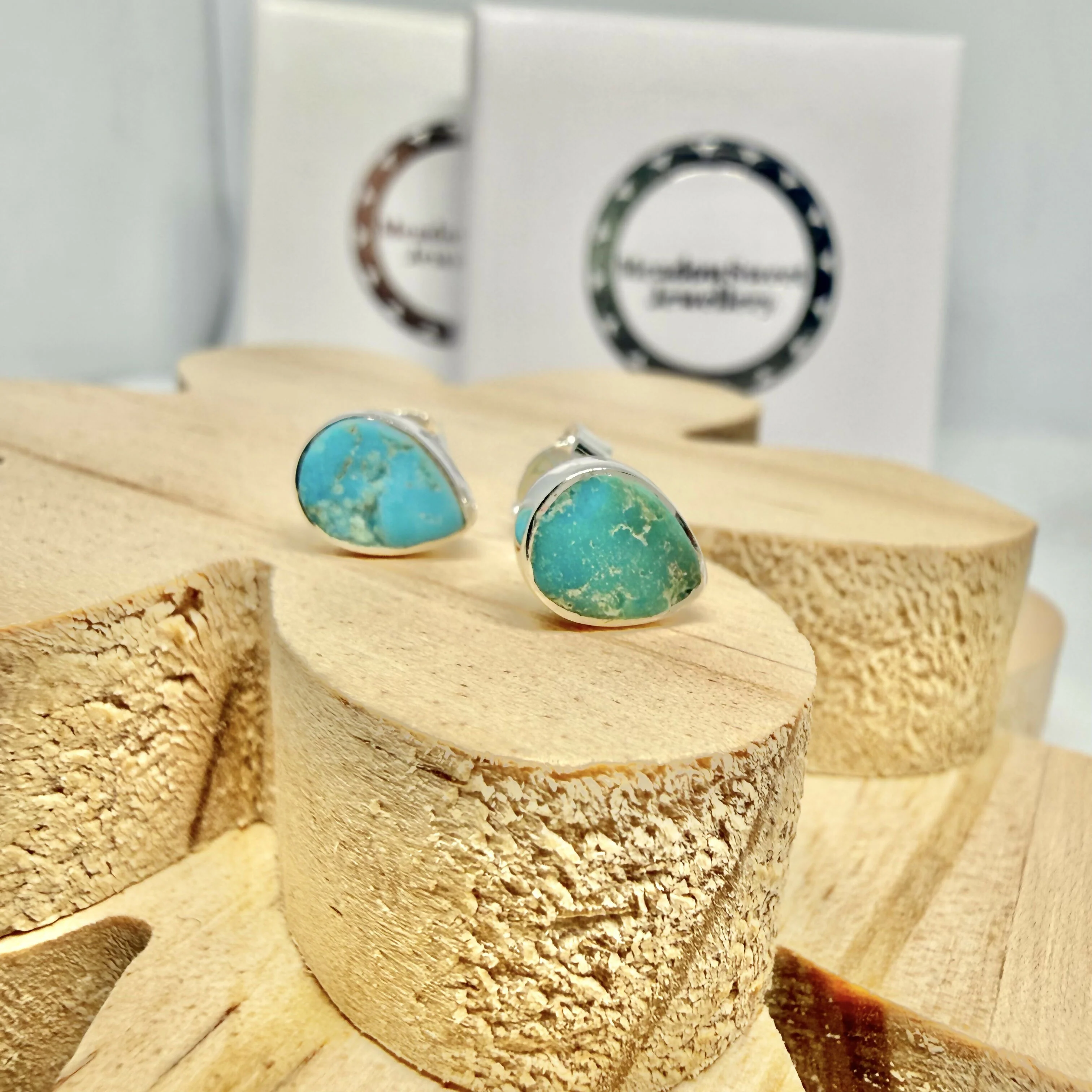 SLEEPING BEAUTY TURQUOISE STUD EARRINGS