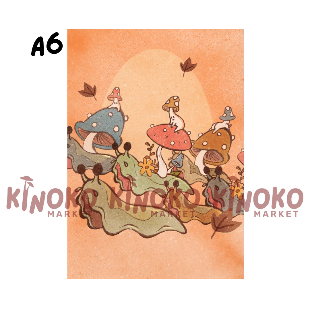 Slugs and Mushrooms A6 Print - Image 2