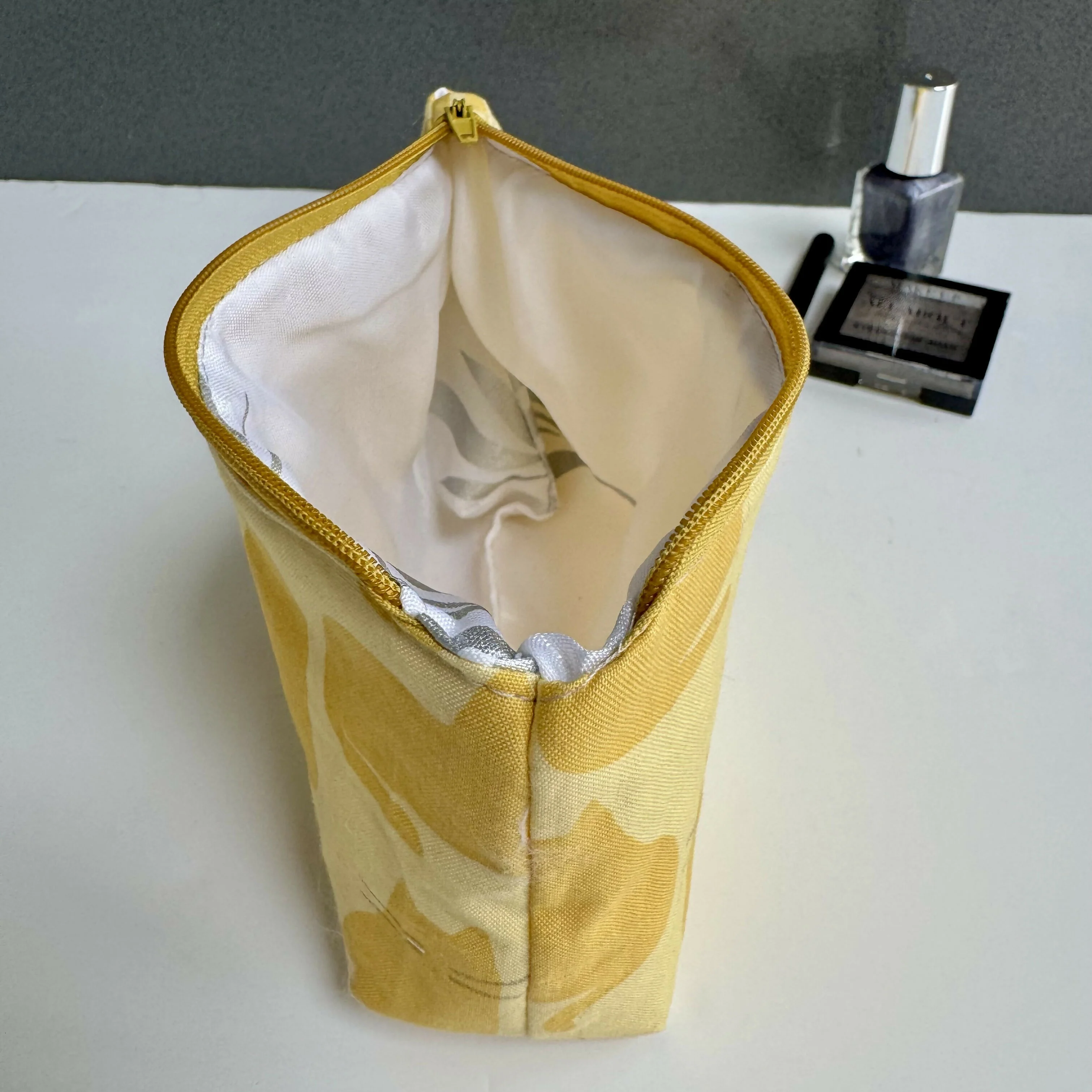 Small Make Up Bag - Mustard Cats - Image 2