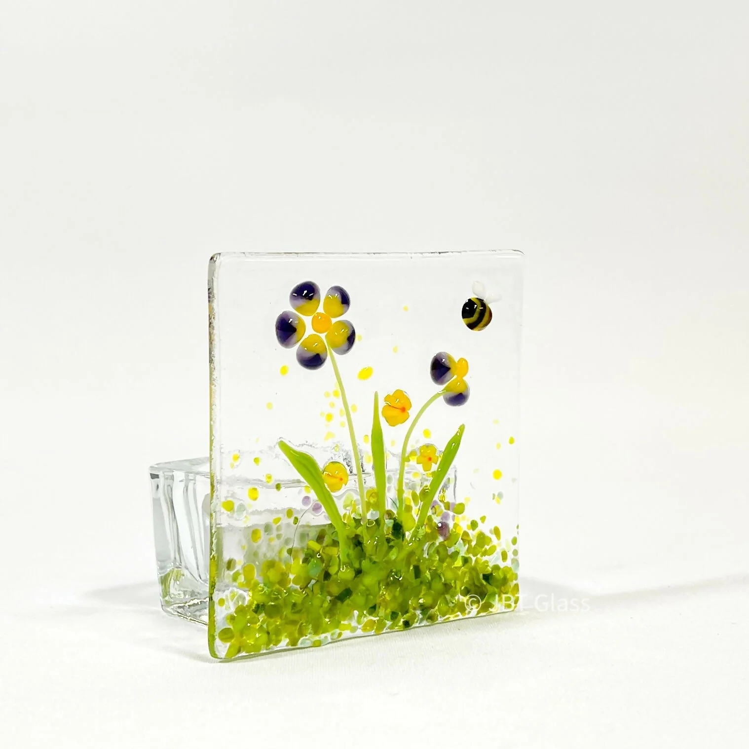 Small Purple Flower Tea Light - Image 3