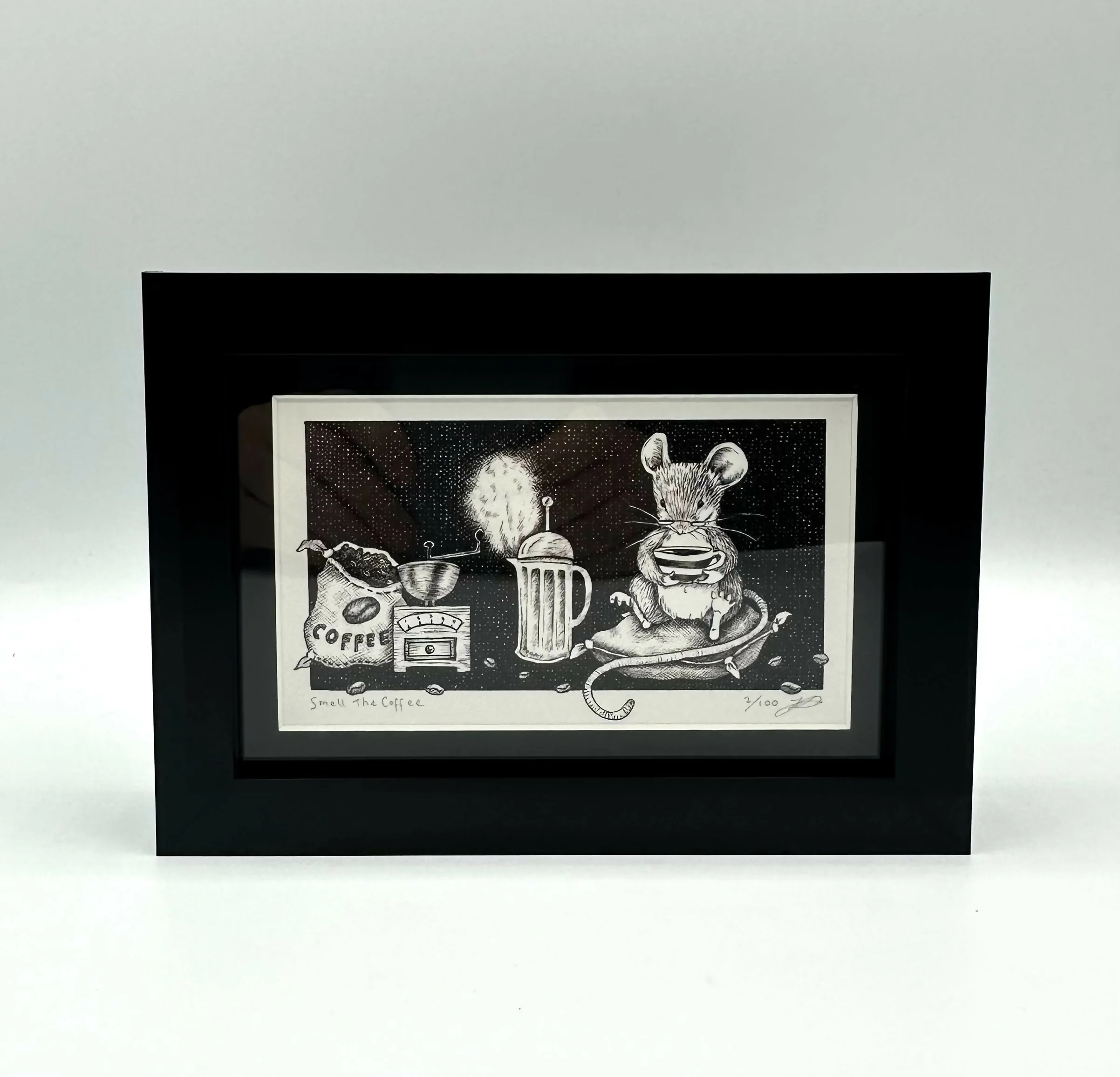 Smell The Coffee - Framed Limited Edition Print by Jenny Davies