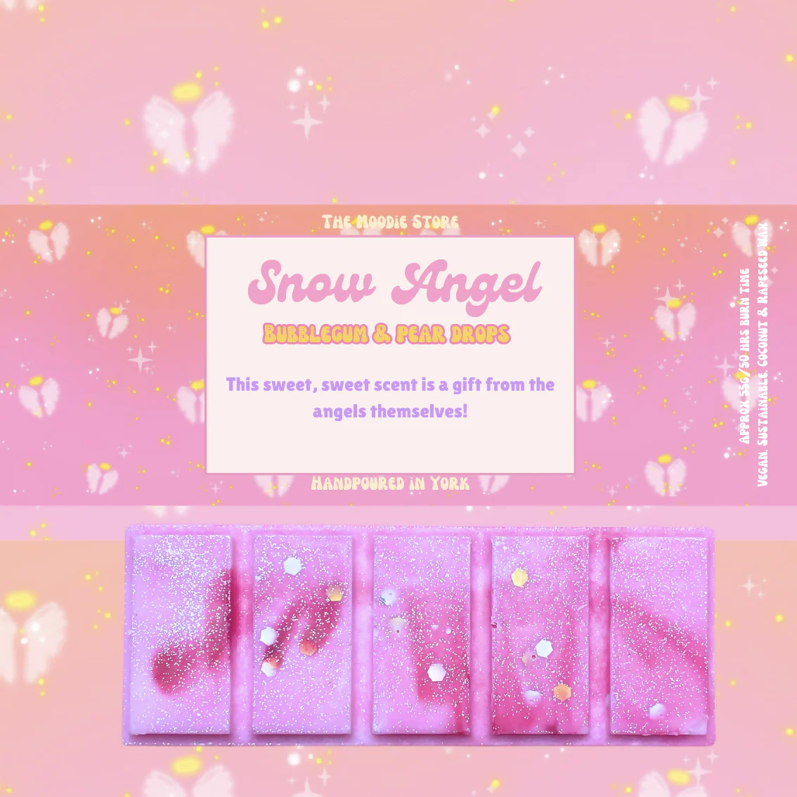 Snow Angel - Bubblegum & Pear Drops Fragranced Vegan Wax Melt Snap Bar