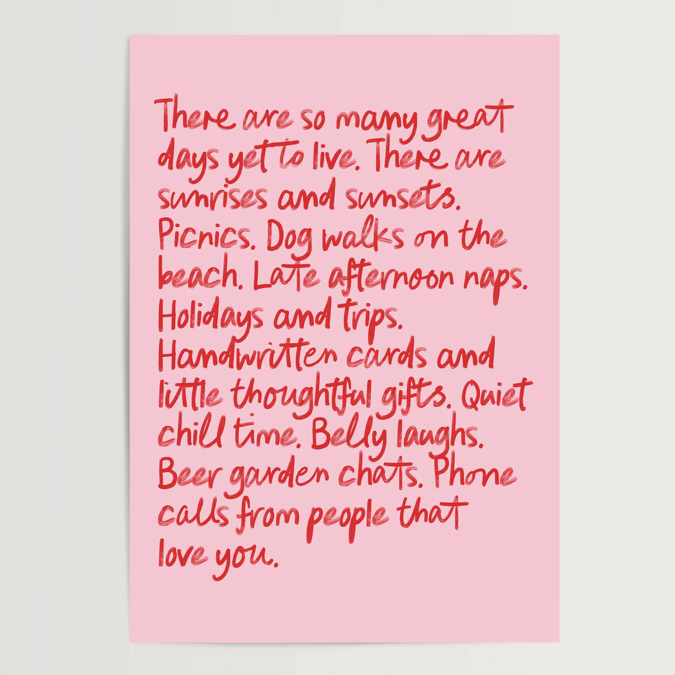 So Many Great Days Print in Pink