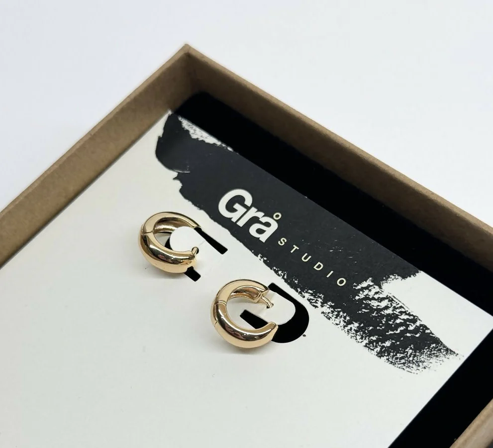 Sophia / Chunky 18k Gold Plated Huggie Earrings - Image 3