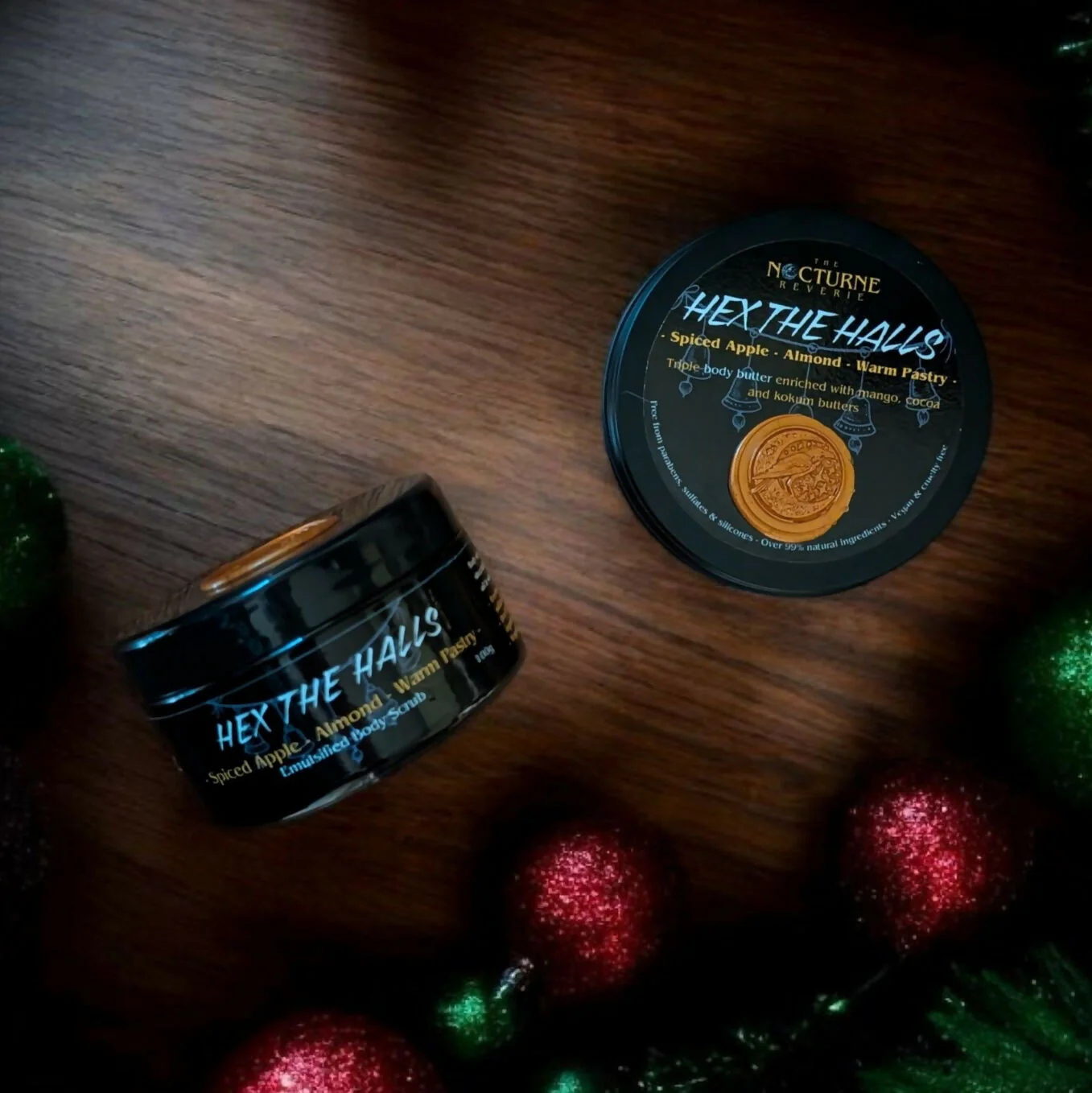Spiced Apple, Almond, Warm Pastry & Brandy Butter Gift Set - Body Scrub and Body Butter - Image 2