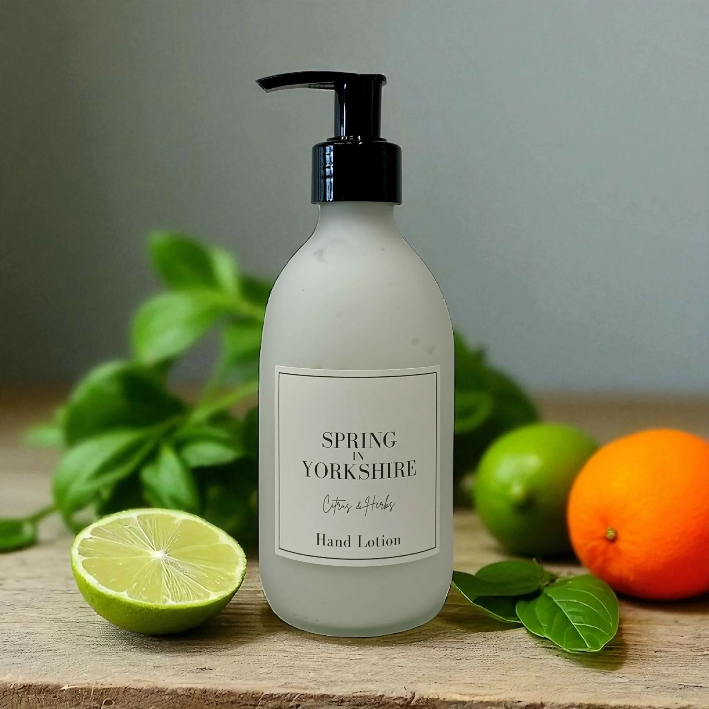 Spring in Yorkshire - Citrus and Herbs Hand Lotion Glass Bottle 300ml
