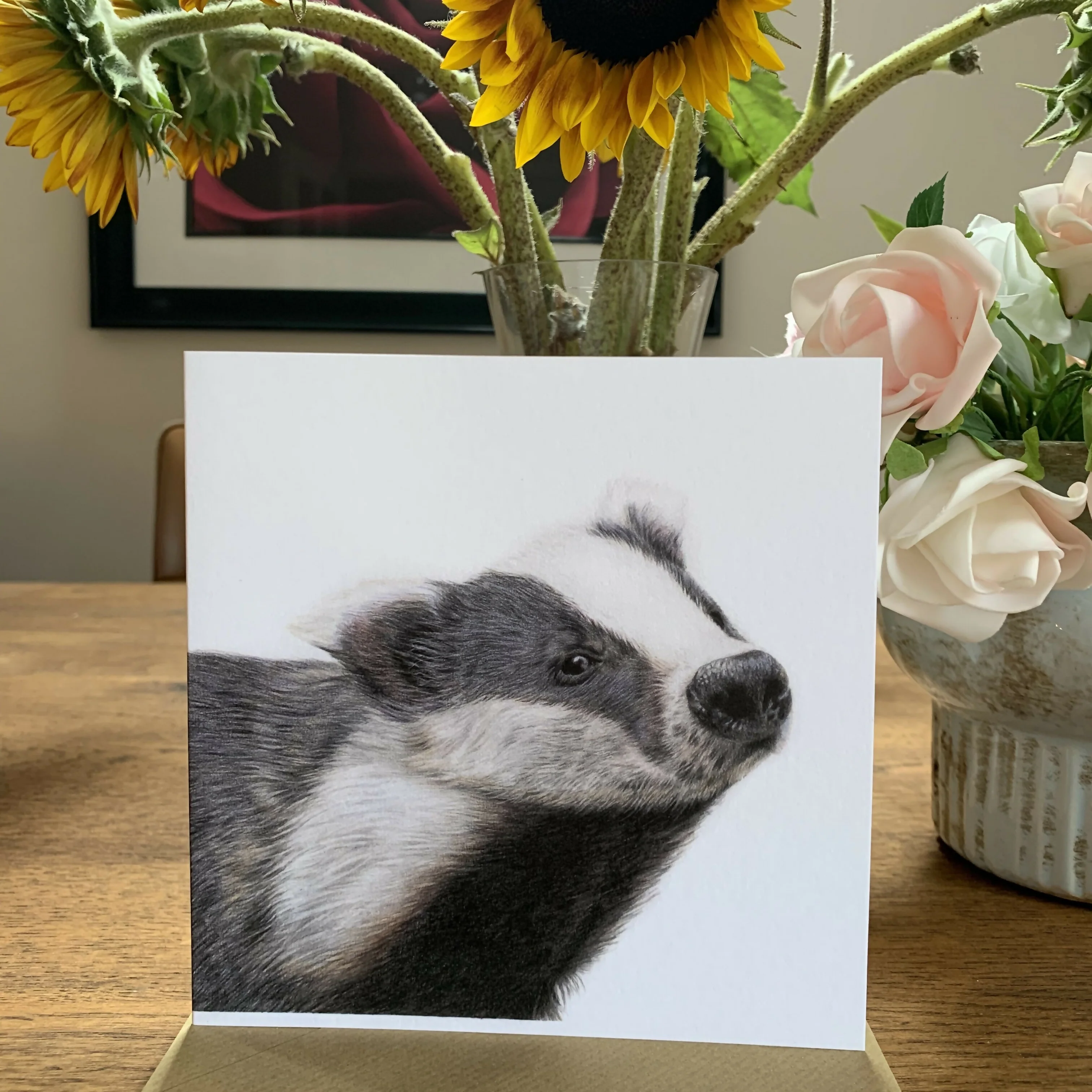 Square Greeting Card of a Badger. Blank Inside. - Image 3
