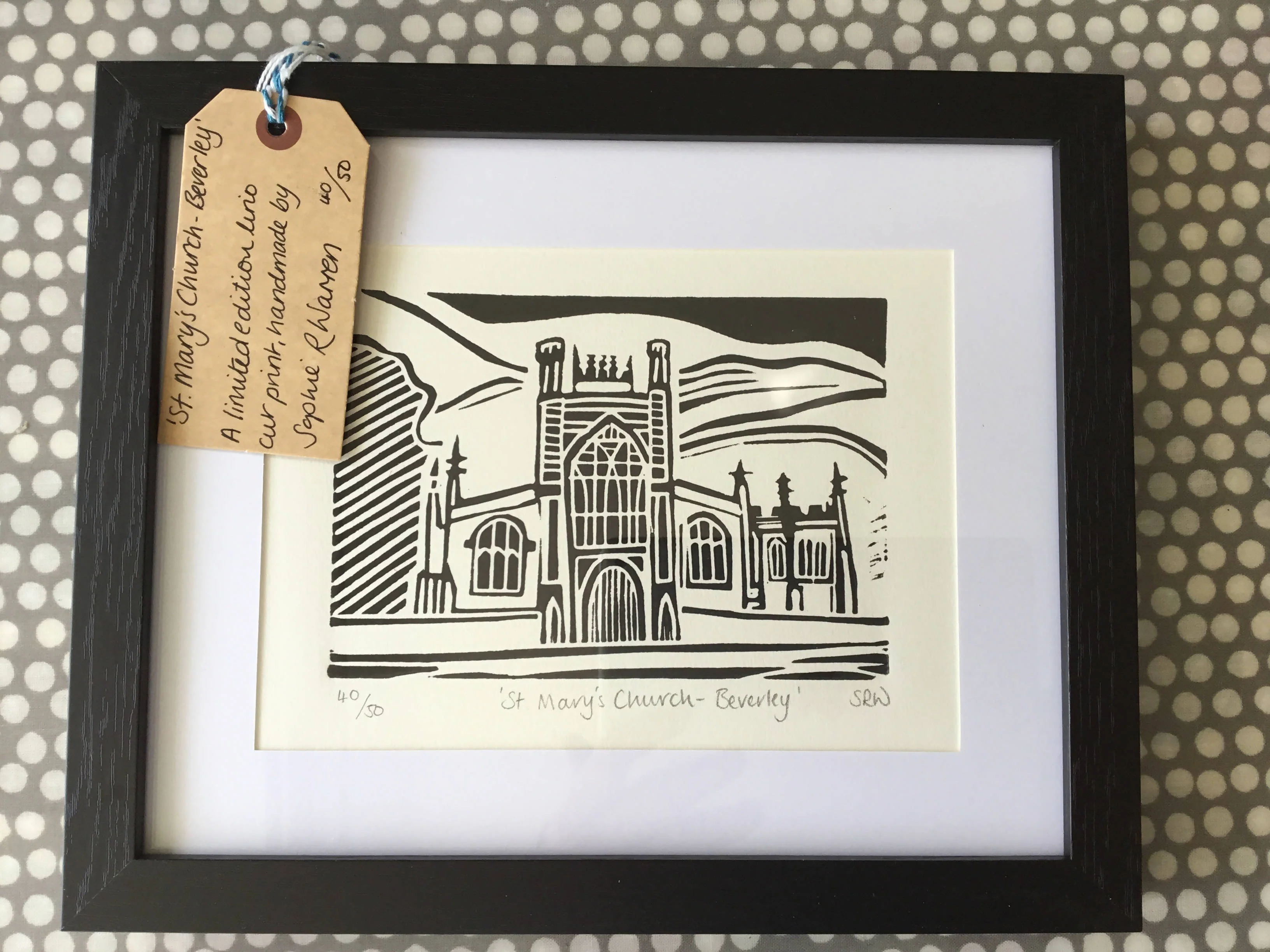 St Mary's Church, Beverley Framed Lino Cut Print - Image 11