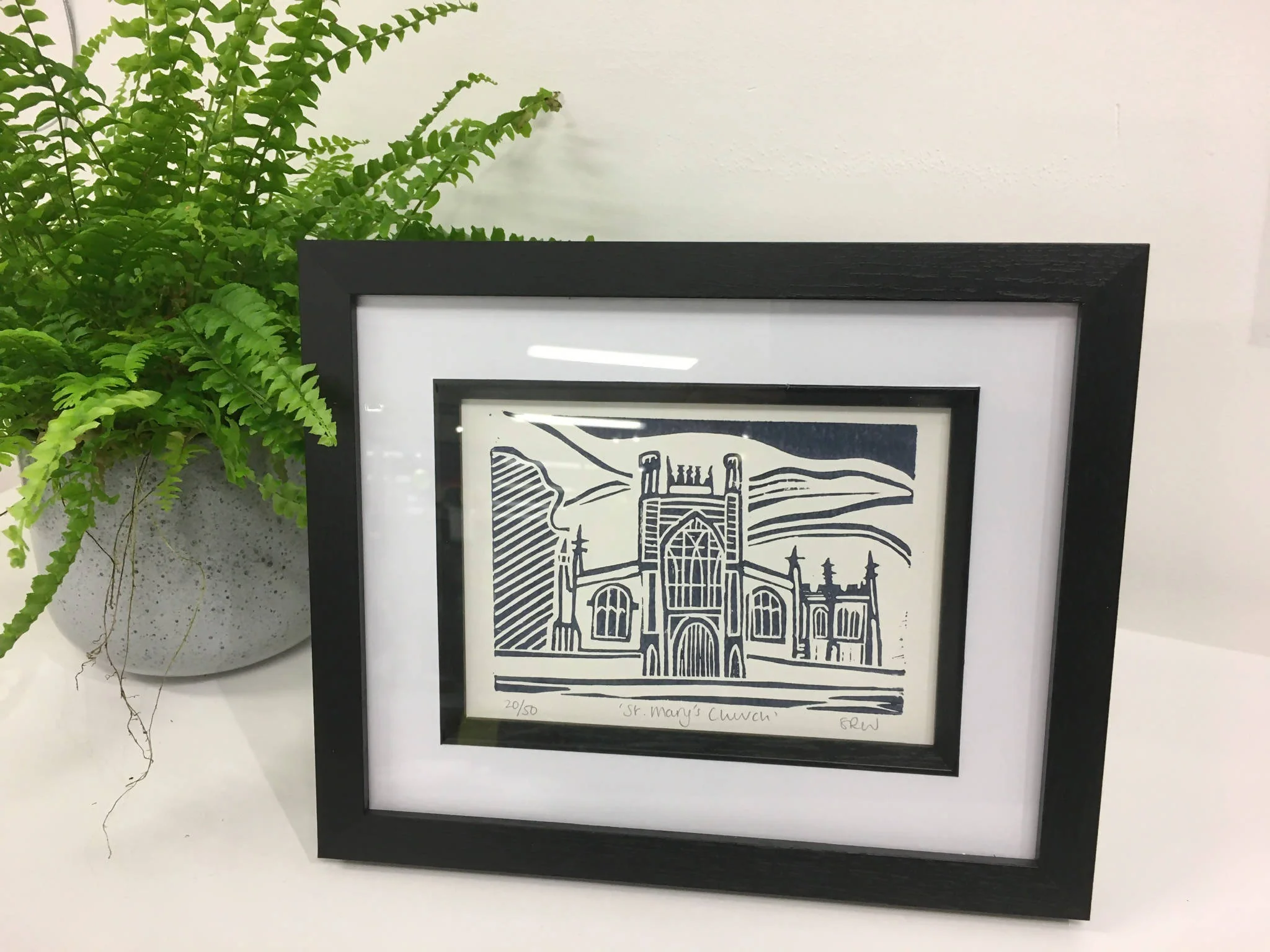 St Mary's Church, Beverley Framed Lino Cut Print - Image 2