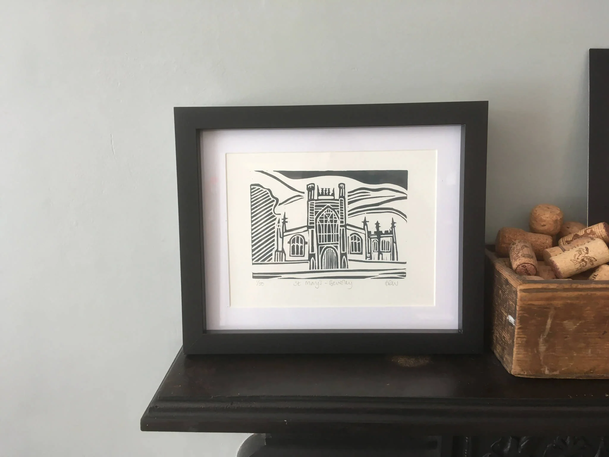 St Mary's Church, Beverley Framed Lino Cut Print - Image 3